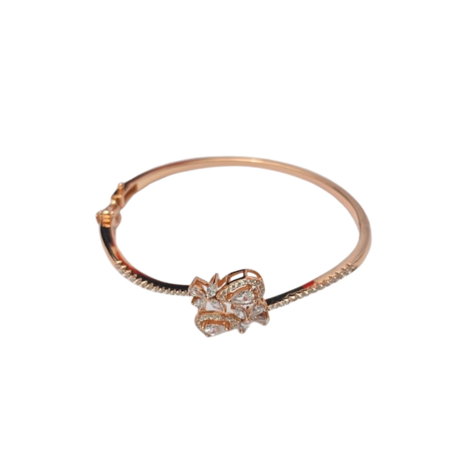 Silver Floral Diamond Bangle