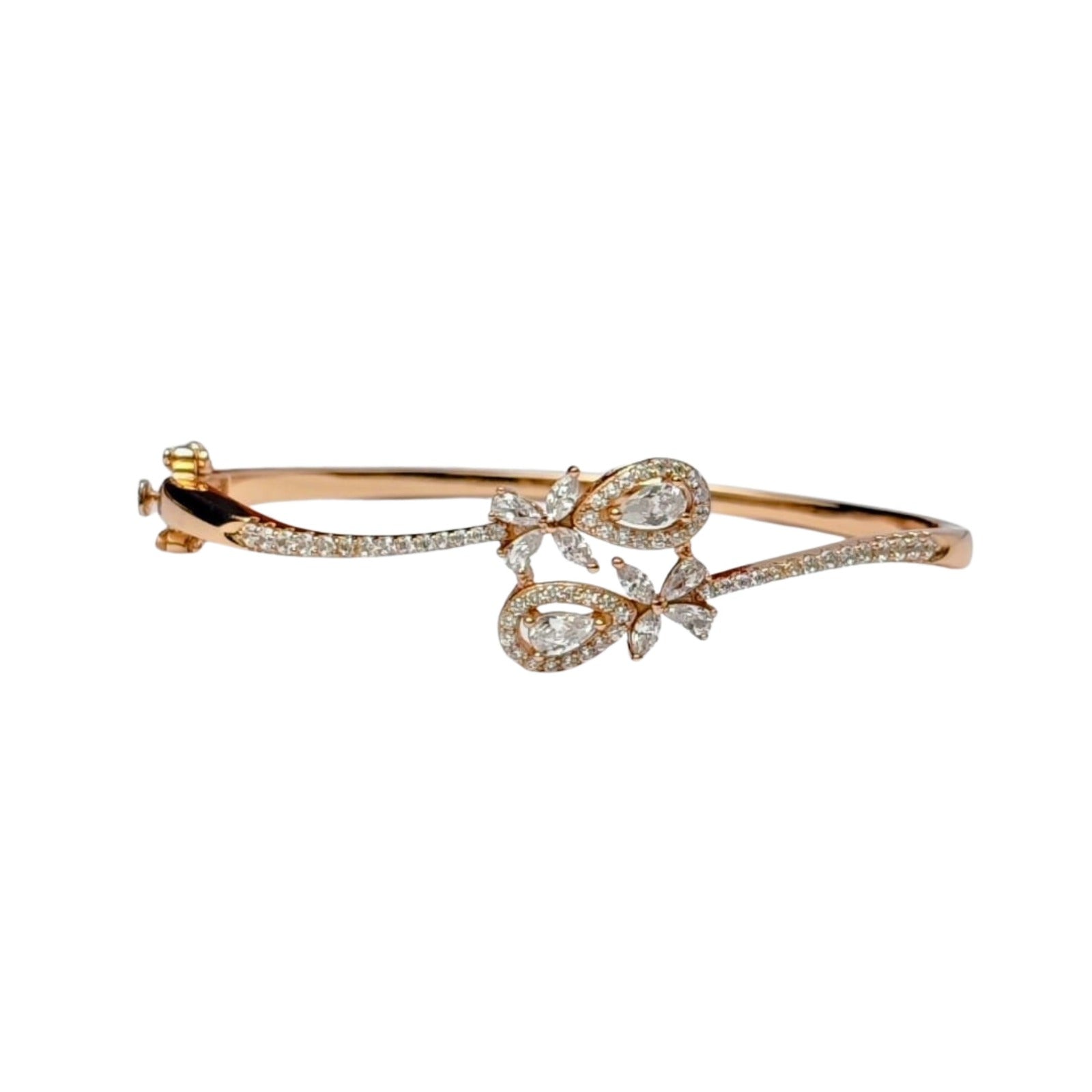Silver Floral Diamond Bangle