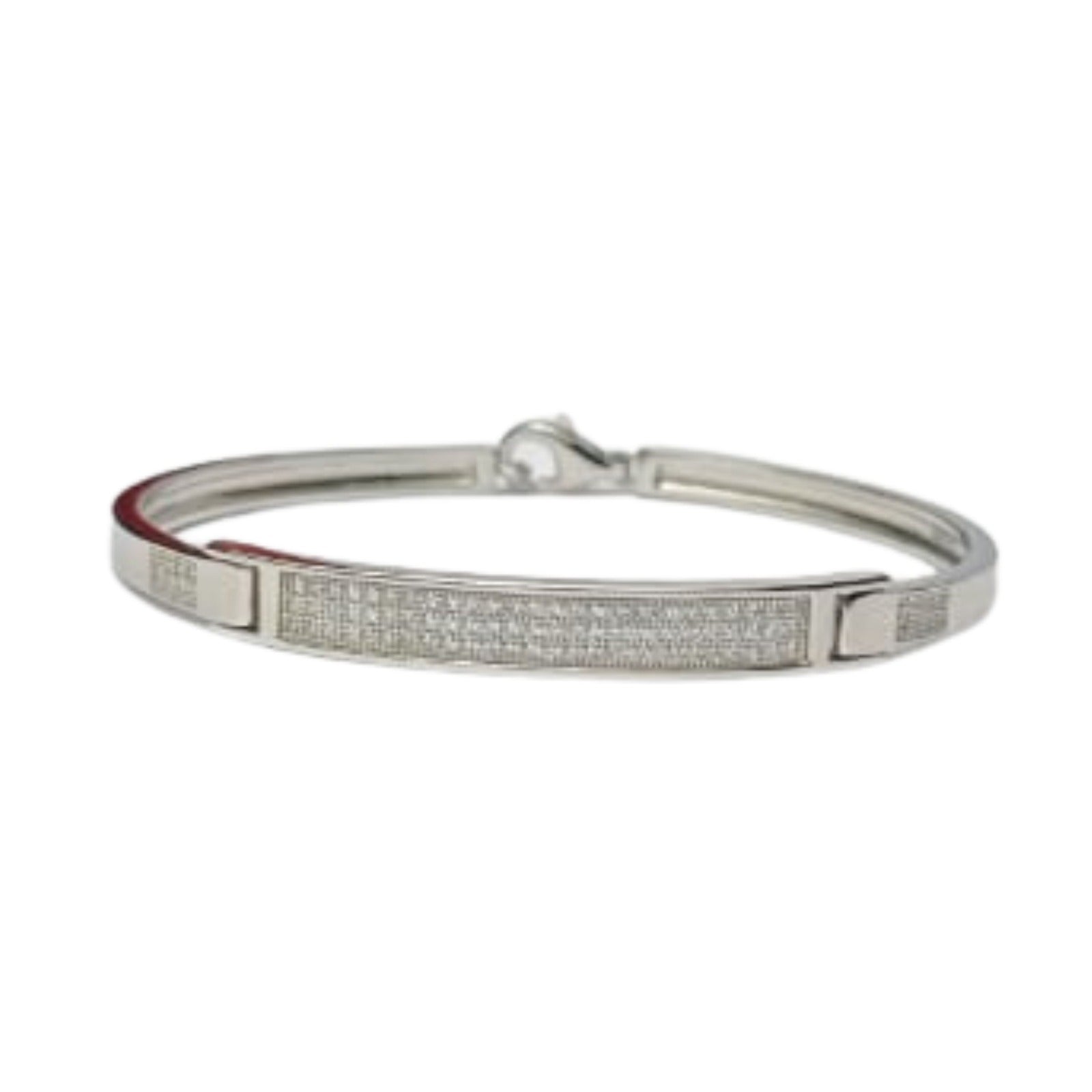 Silver Diamond Texture Bangle