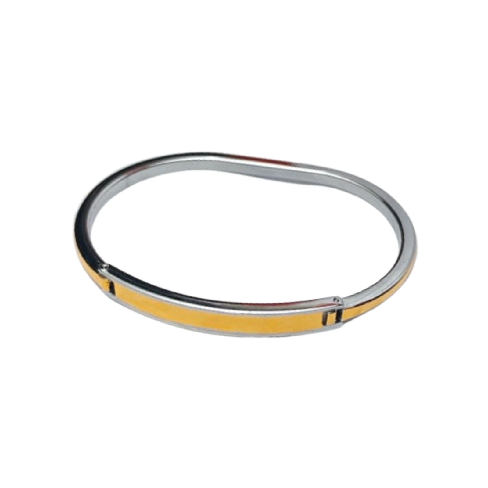 Silver Dual-Tone Sleek Bangle