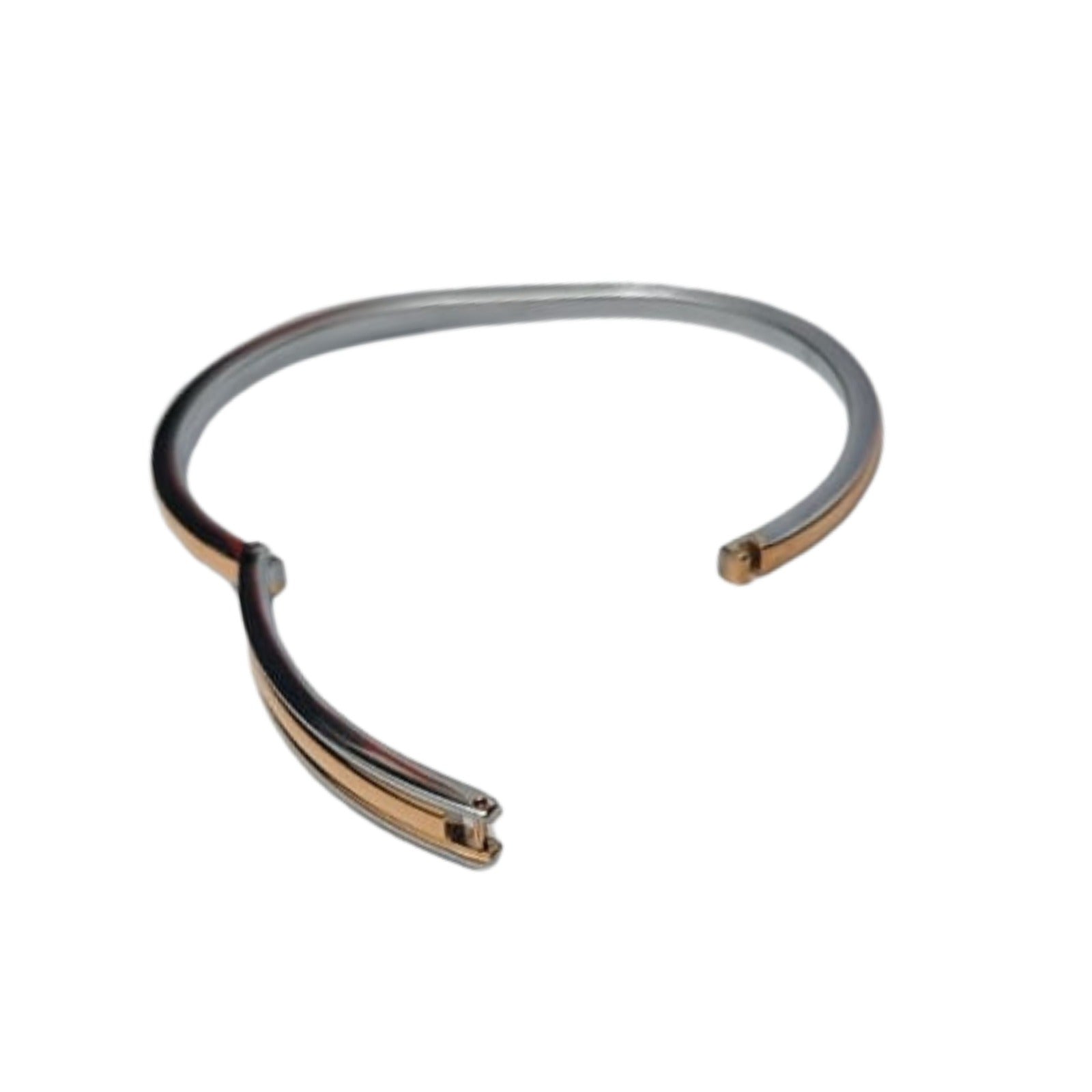 Silver Rose-Gold Sleek Bangle