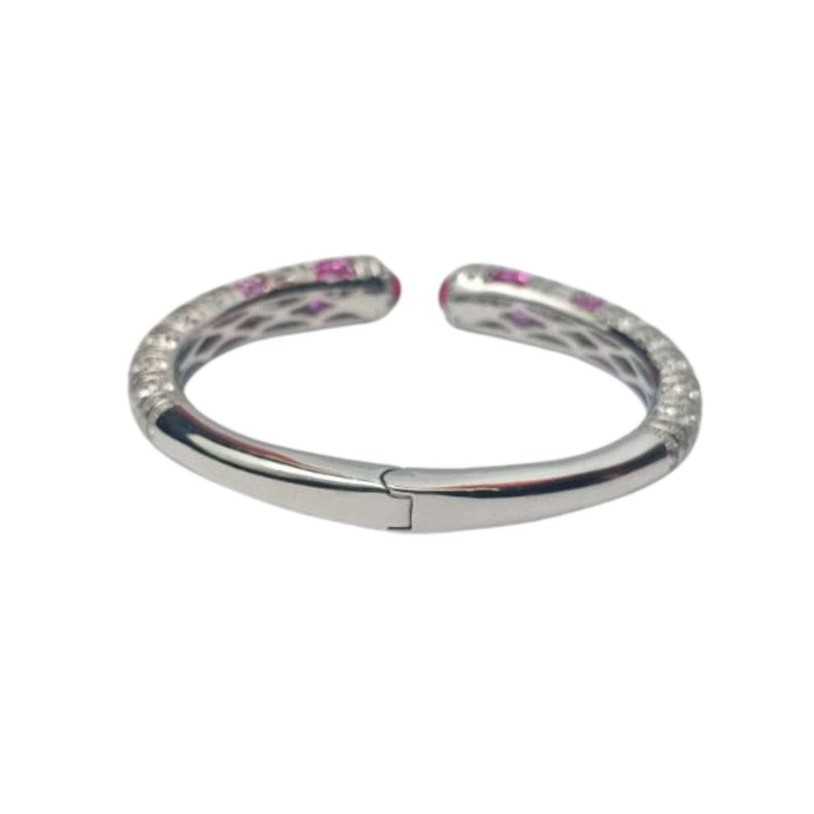 Silver Pink Stone Luxury Kada