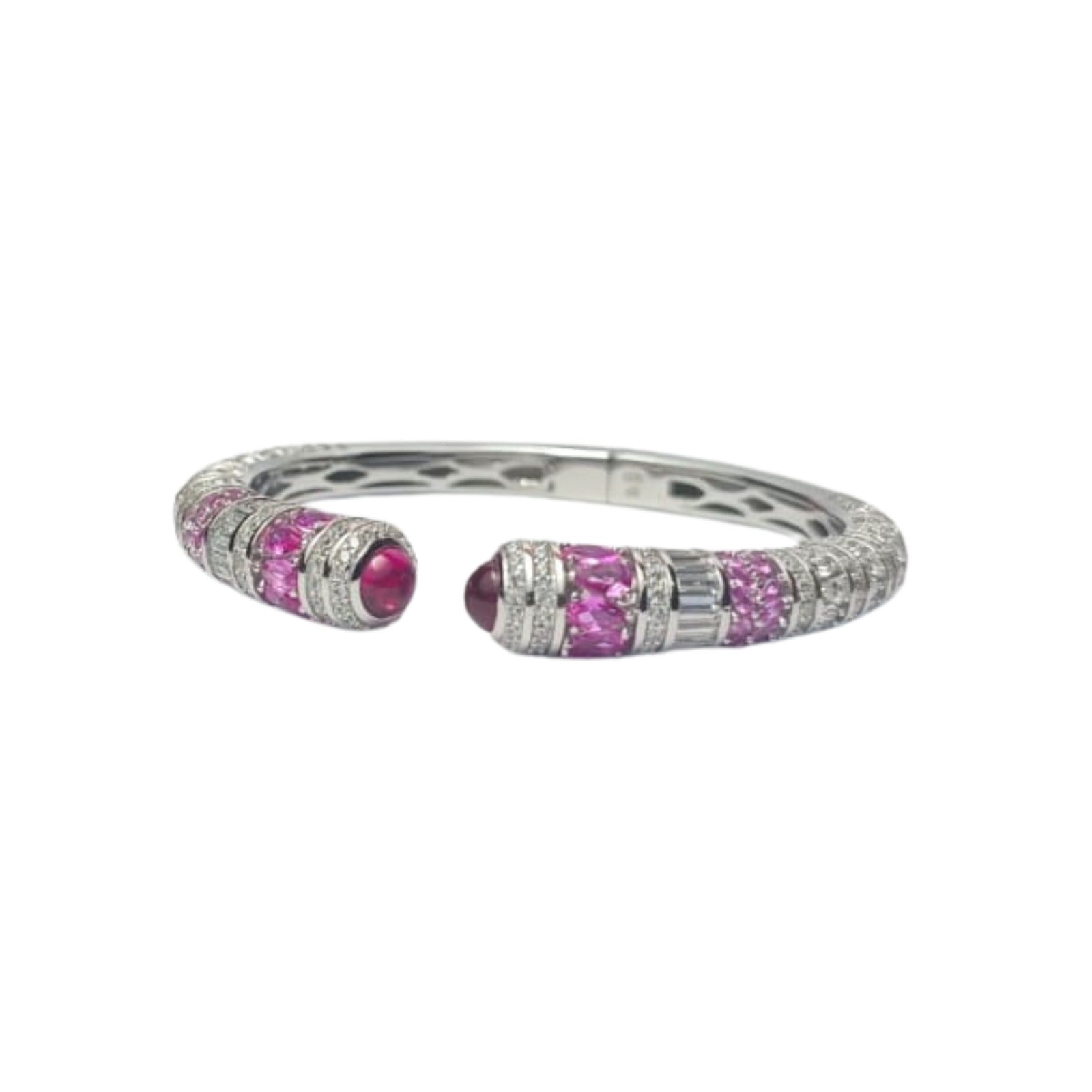 Silver Pink Stone Luxury Kada
