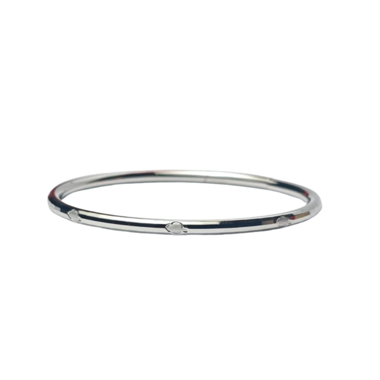 Silver Minimal Engraved Bangle