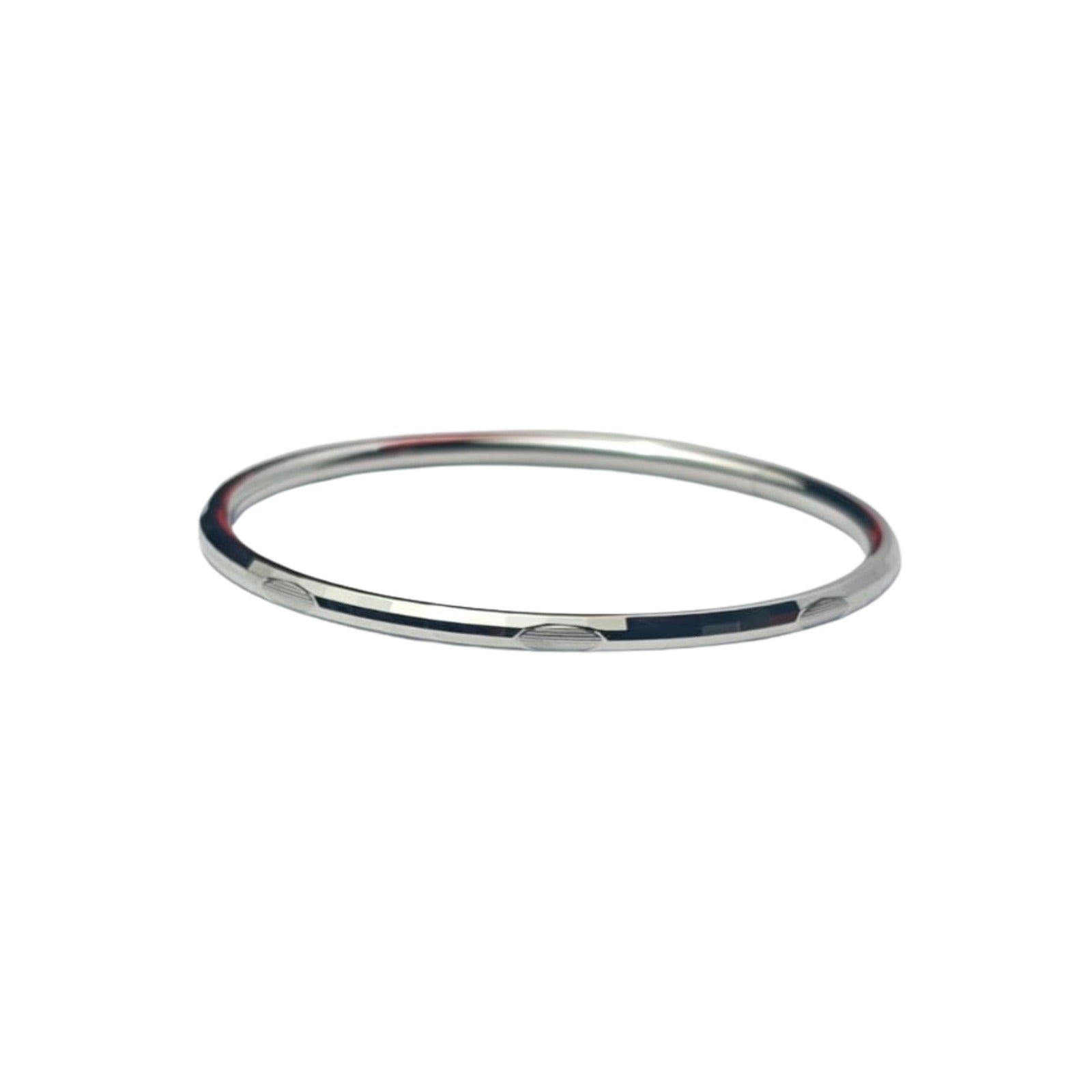 Silver Polished Engraved Bangle