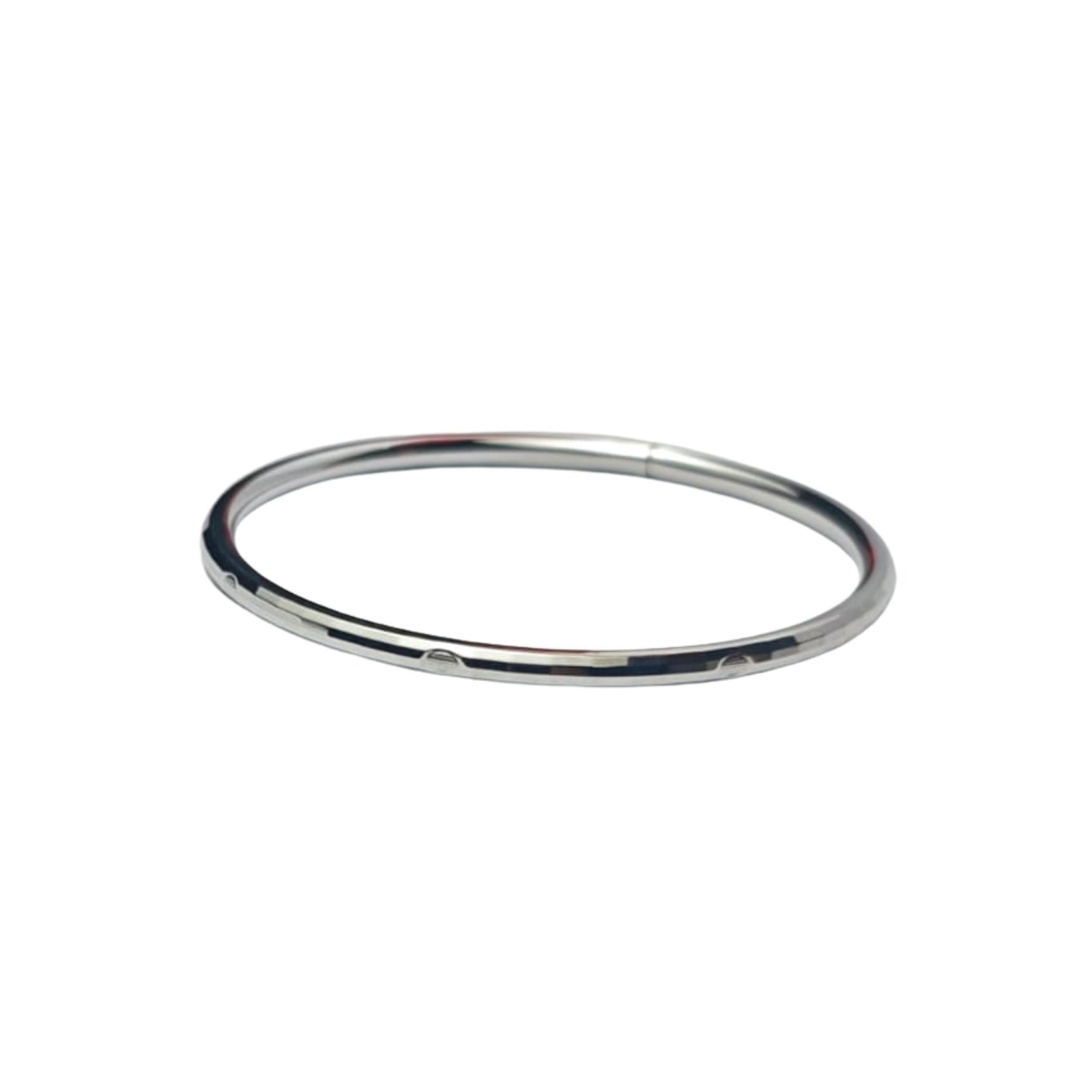 Silver Glossy Engraved Bangle