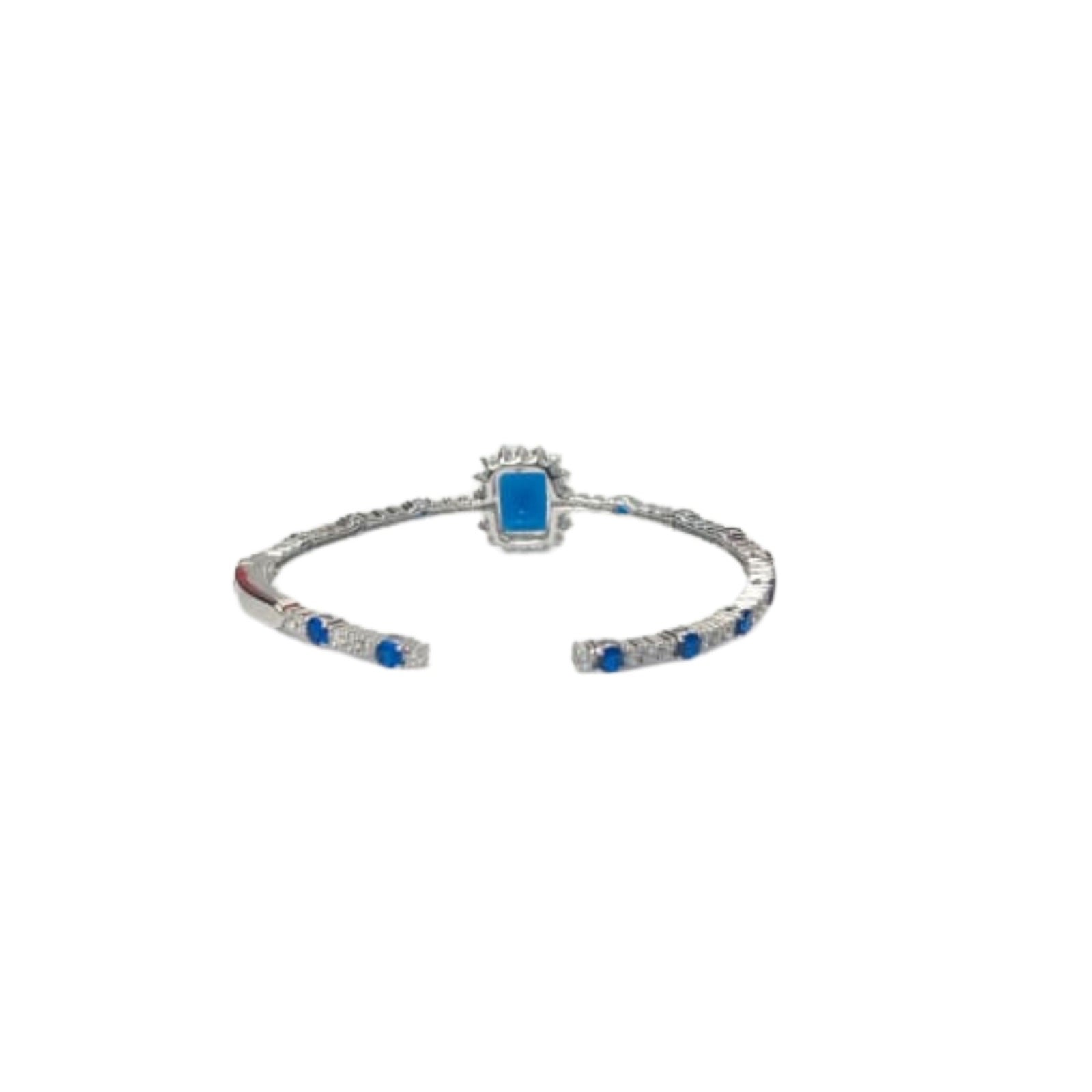 Silver Royal Blue Stone Kada