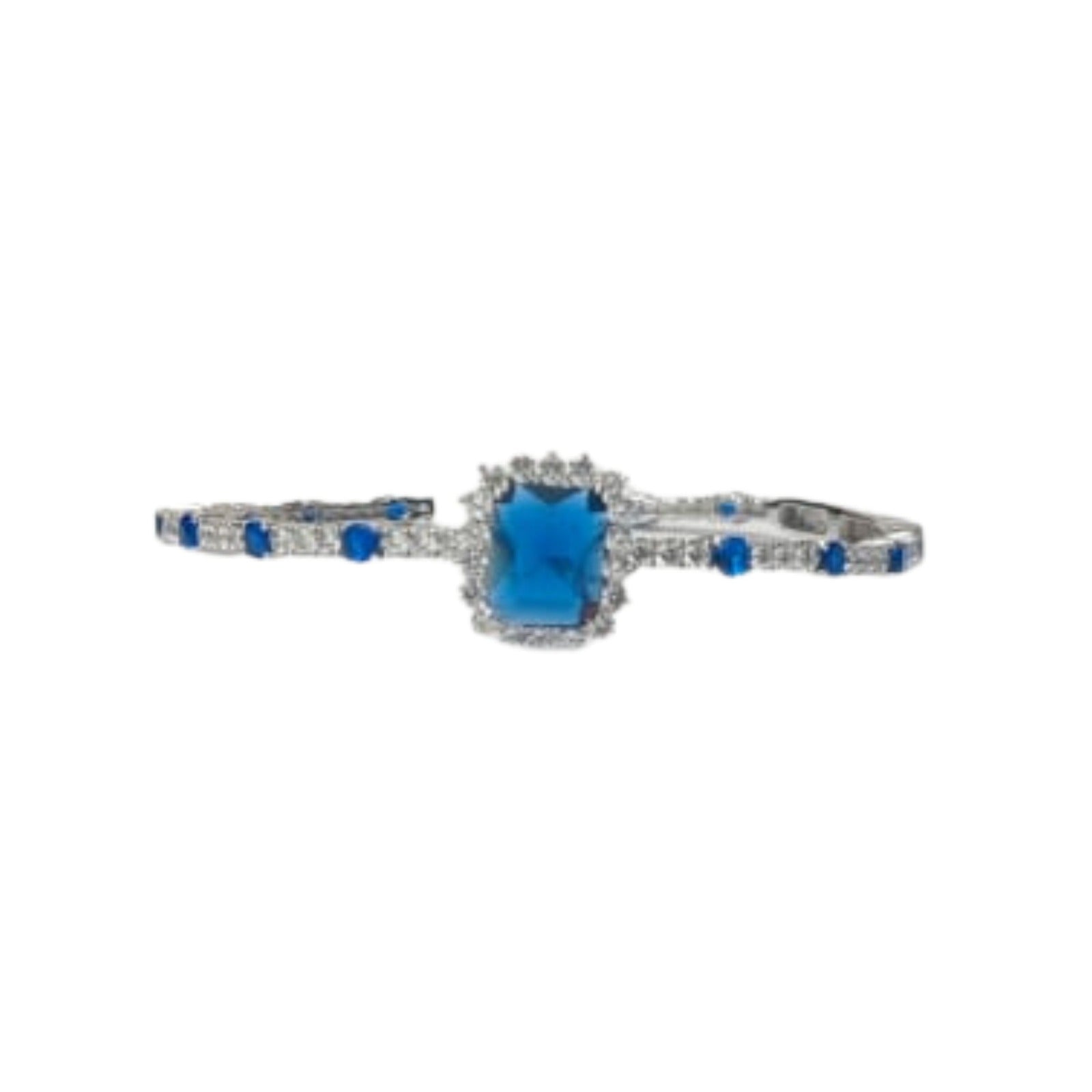 Silver Royal Blue Stone Kada