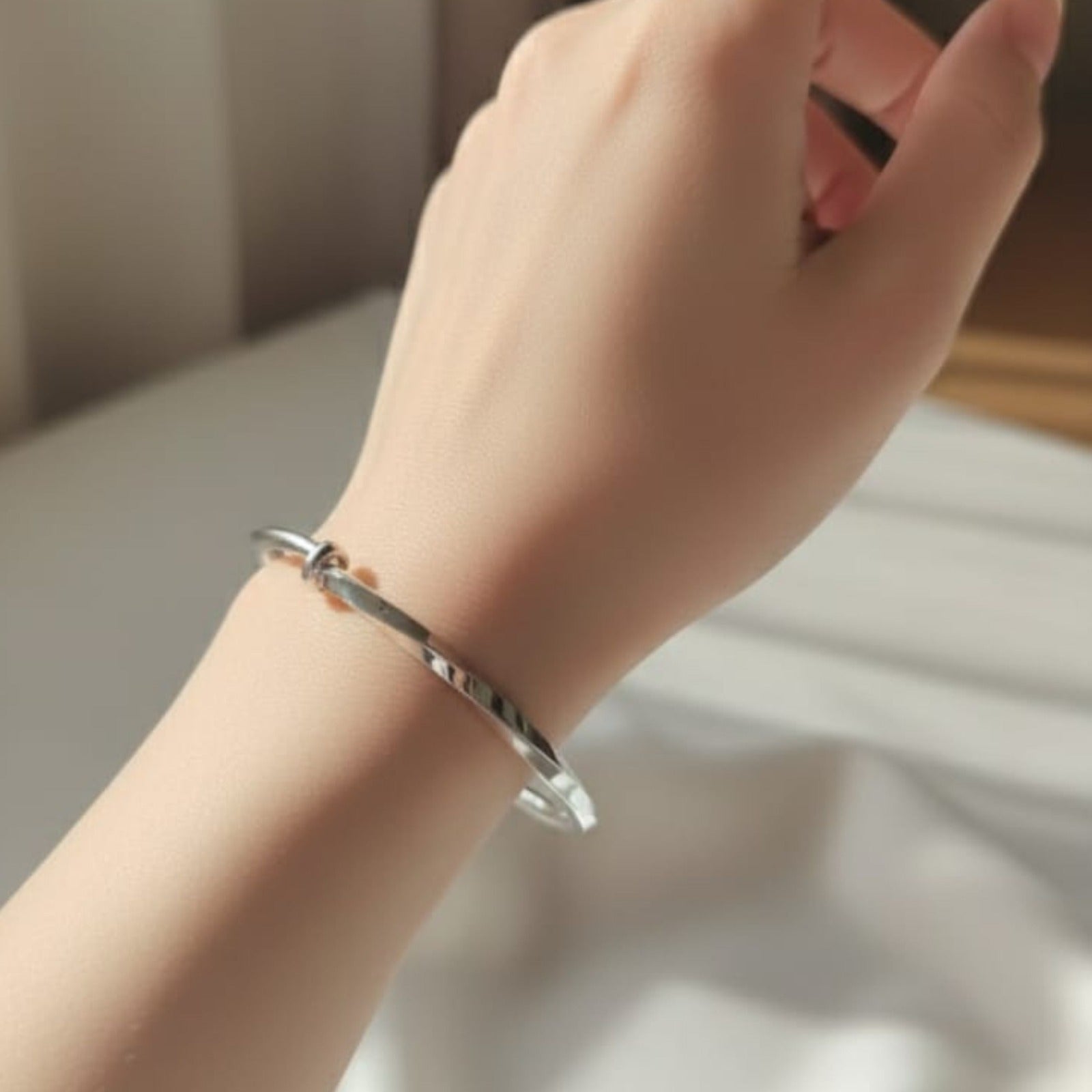 Silver Minimal Twisted Kada