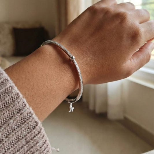 Sleek Silver Rope Bangle