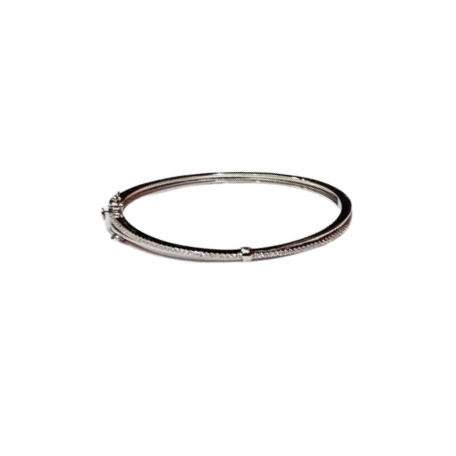Sleek Silver Rope Bangle