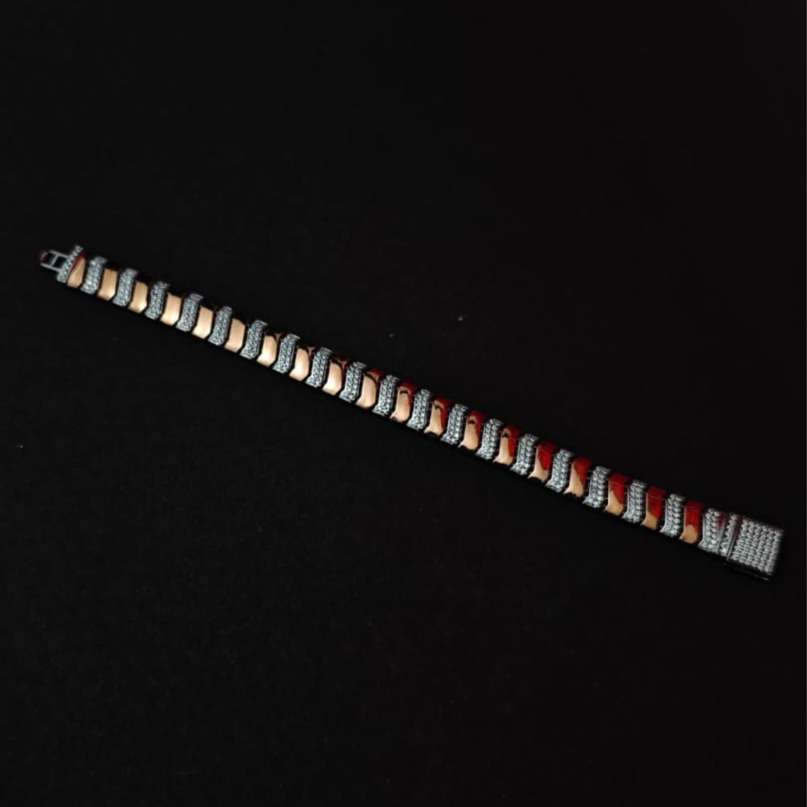 Silver Crimson Wave Bracelet