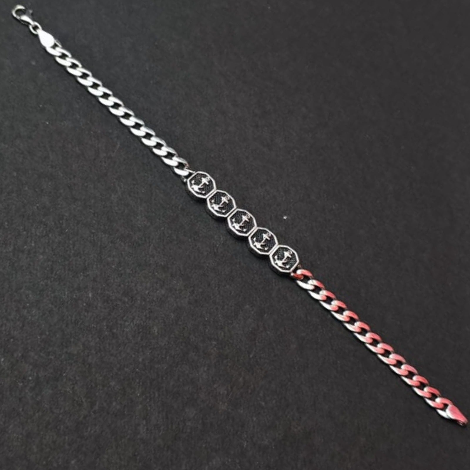 Silver Om Link Bracelet