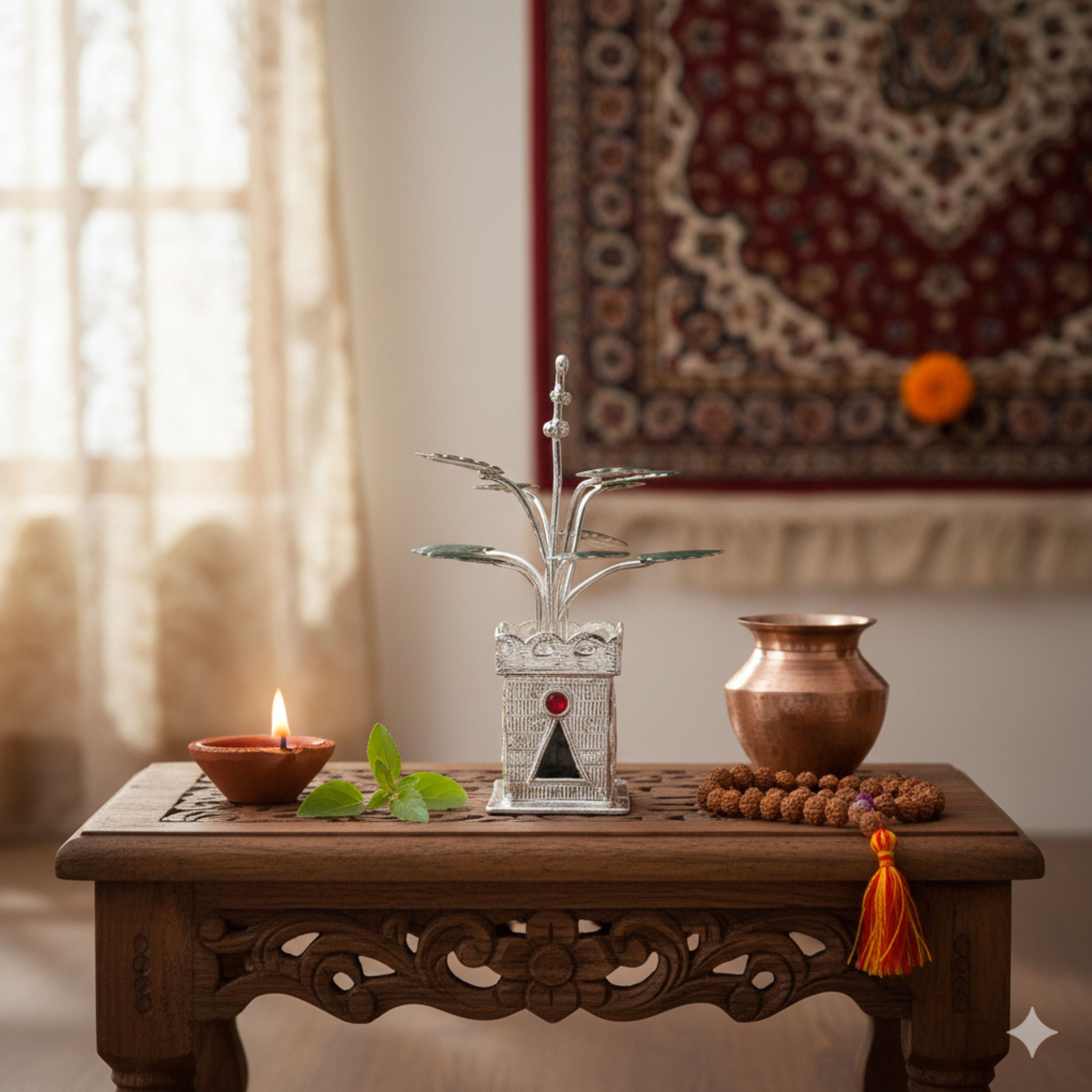 Shubh Silver Tulsi Plant