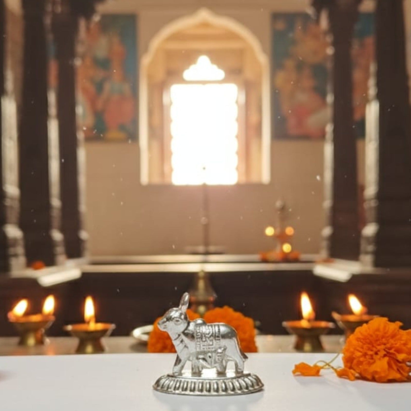 Divine Silver Kamdhenu Cow