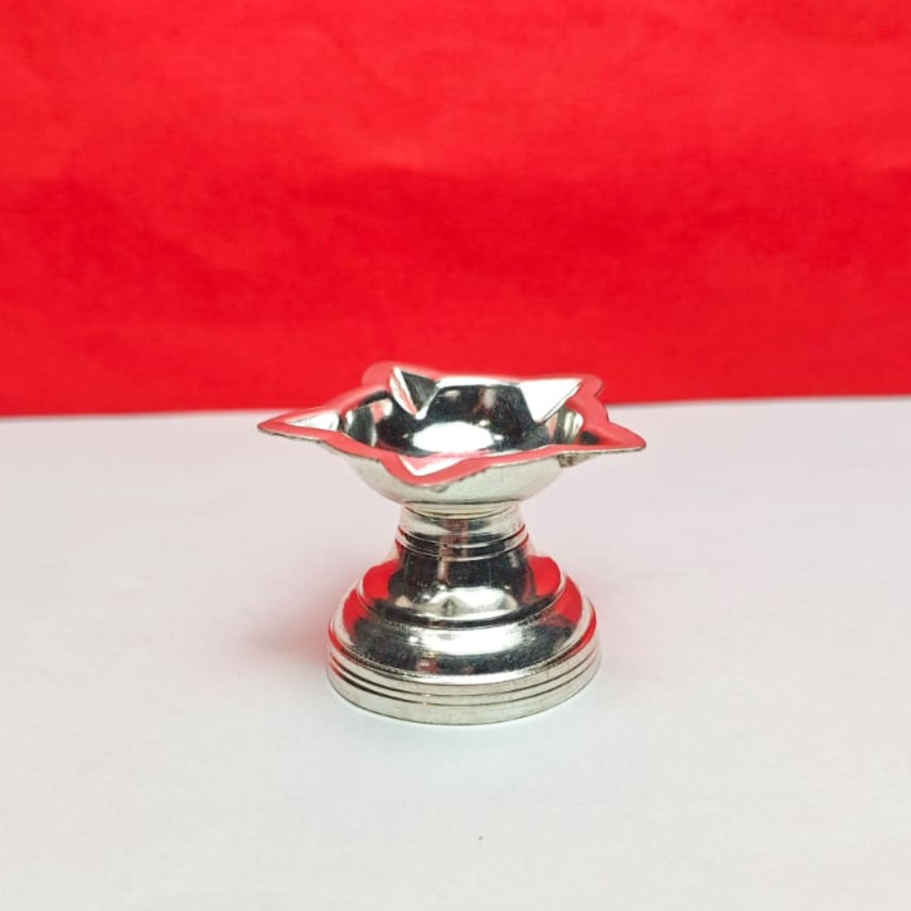 Shubh Kamal Silver Diya Stand