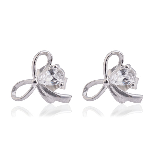 Shimmer Knot (Silver Color) Earring