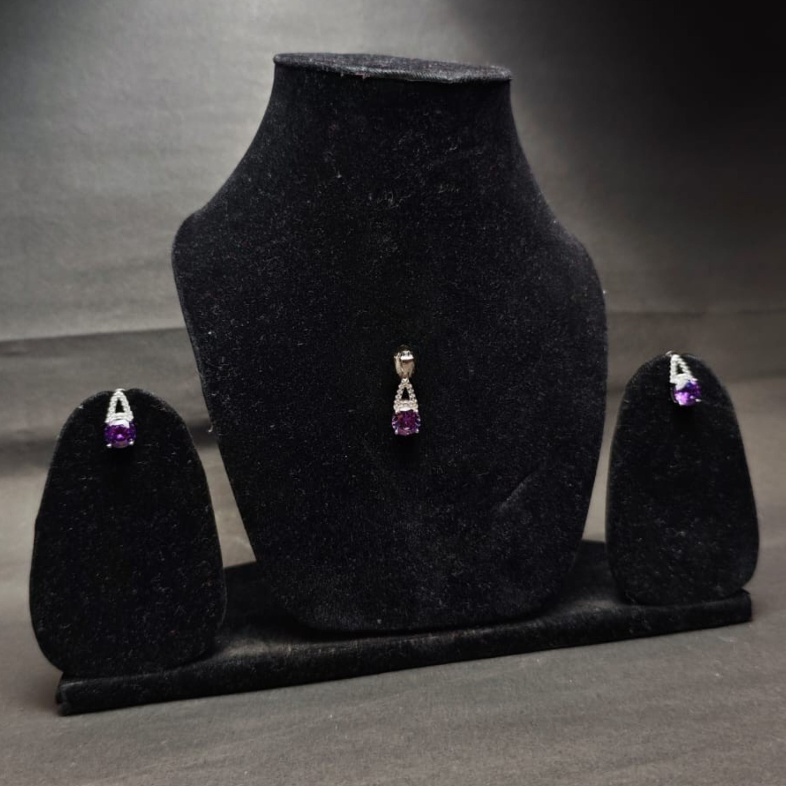 Royal Amethyst Drop Pendant Set