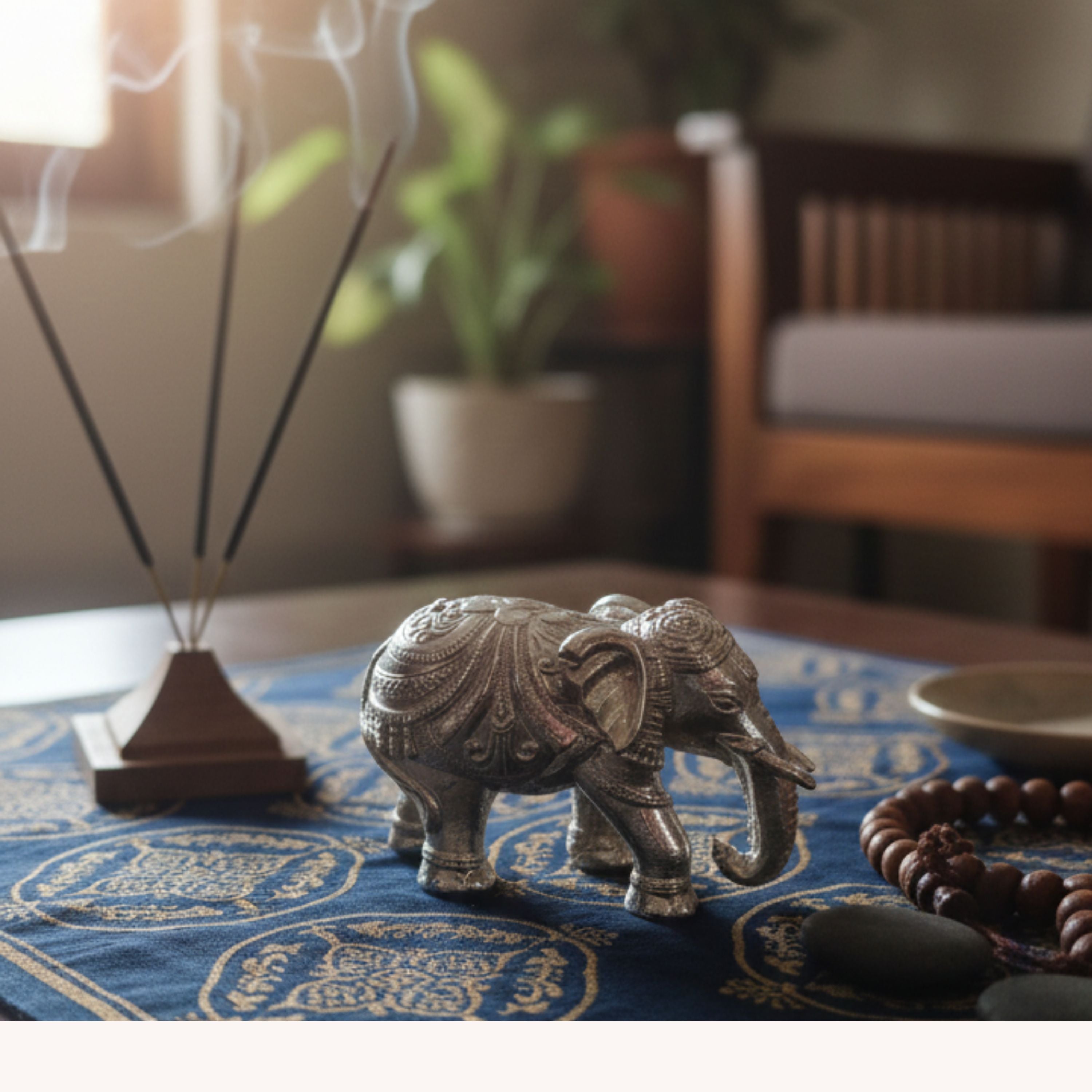 Royal Silver Elephant Idol