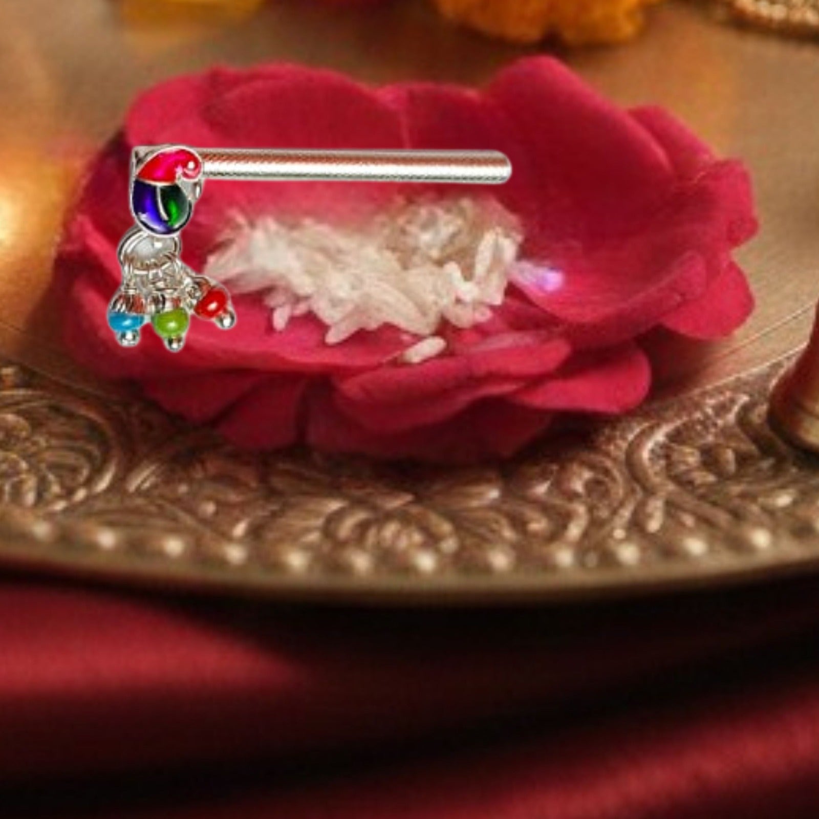 Multicolor Silver Flute Stick