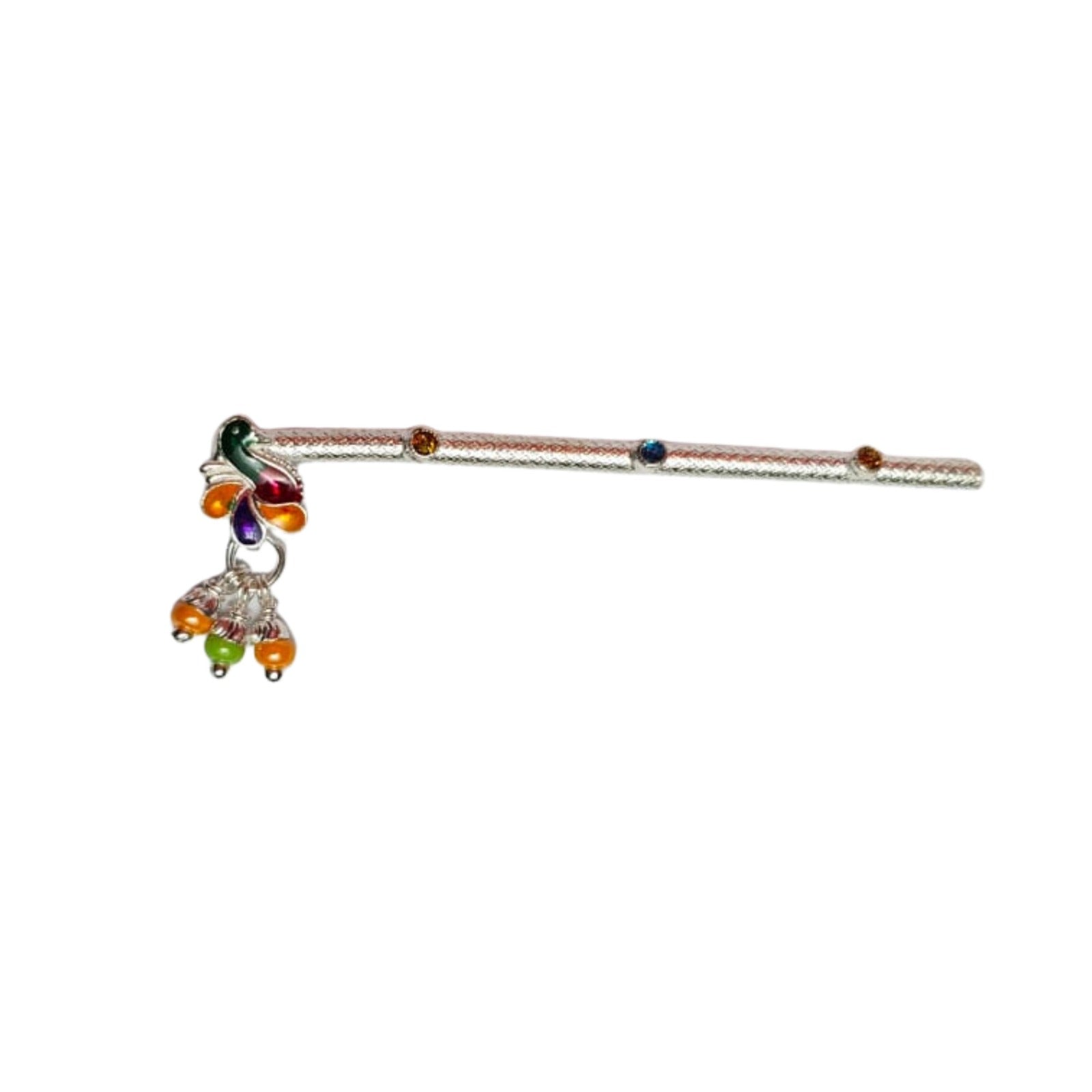 Multicolor Silver Peacock Flute