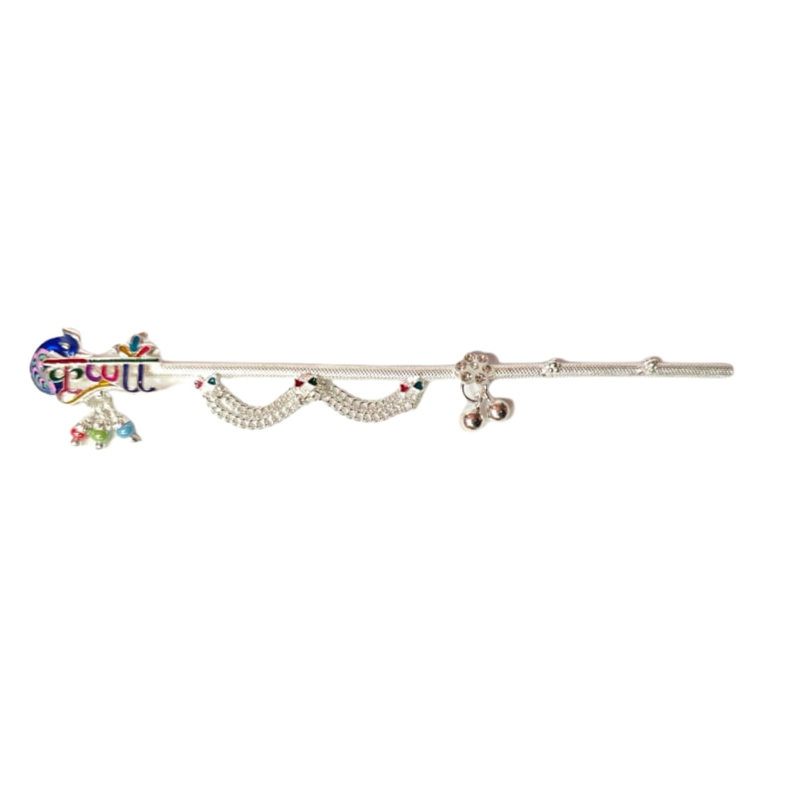 Silver Krishna Swirl Flute