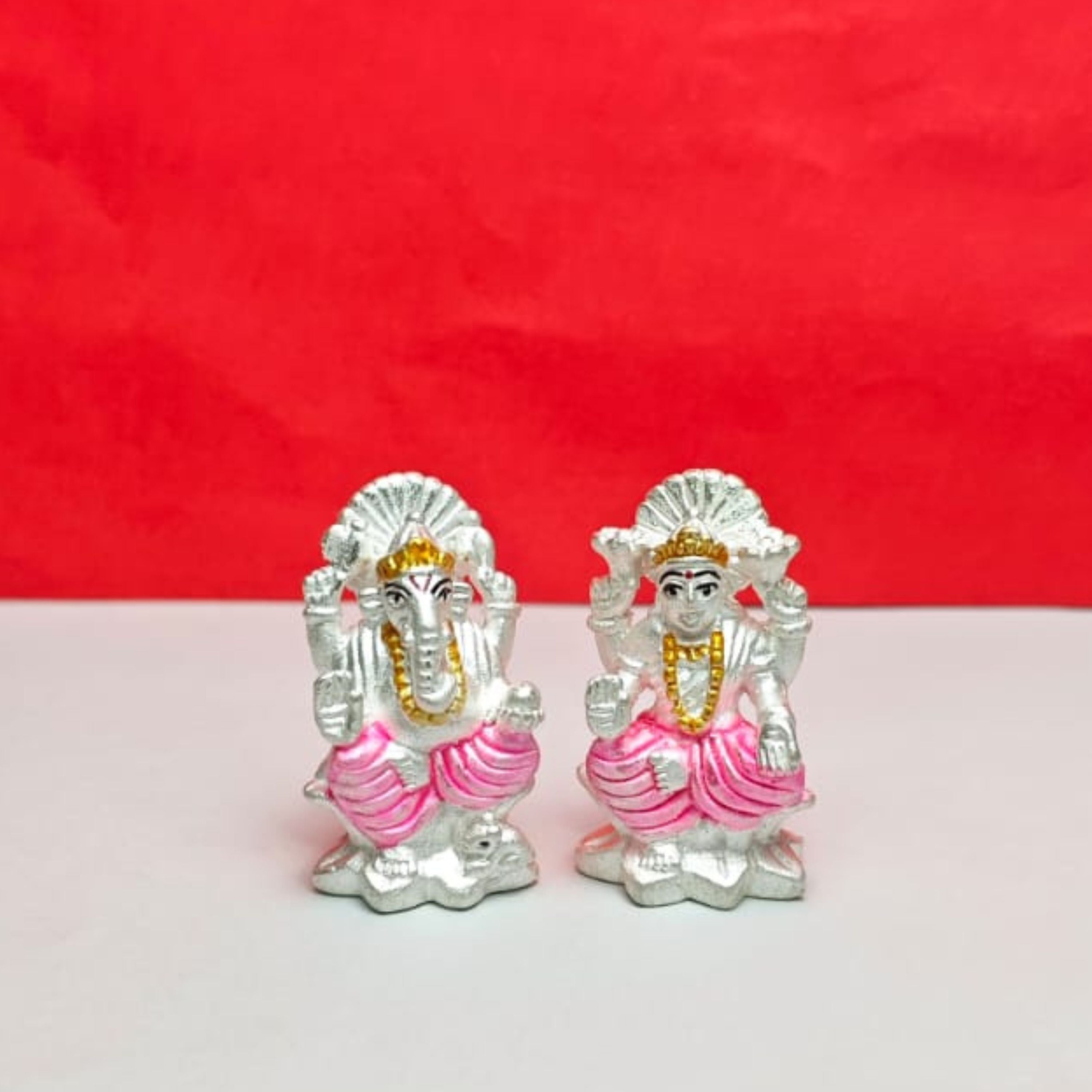 Divine Harmony Laxmi–Ganesh Silver Idol Set