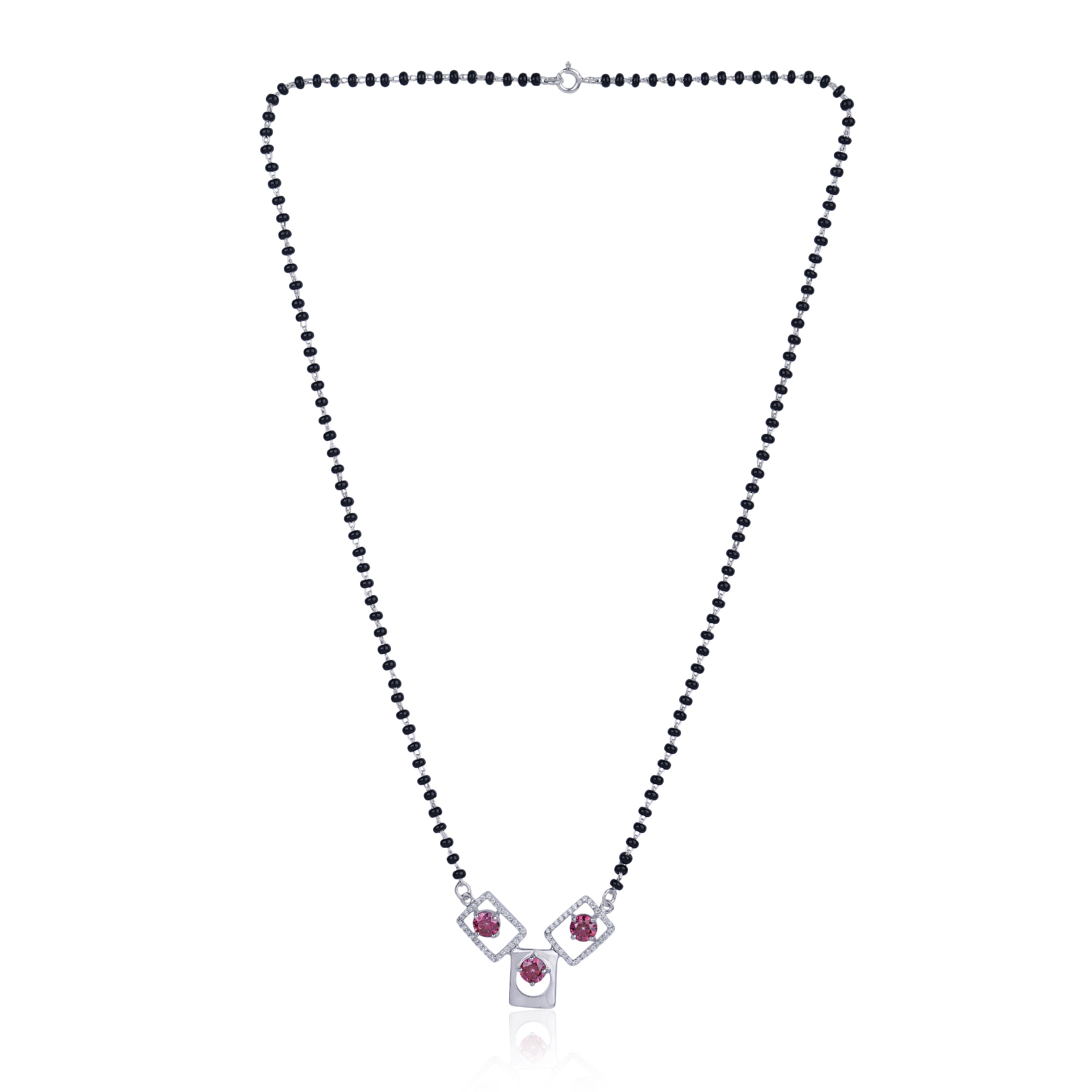 Ruby Charm Mangalsutra With Earring