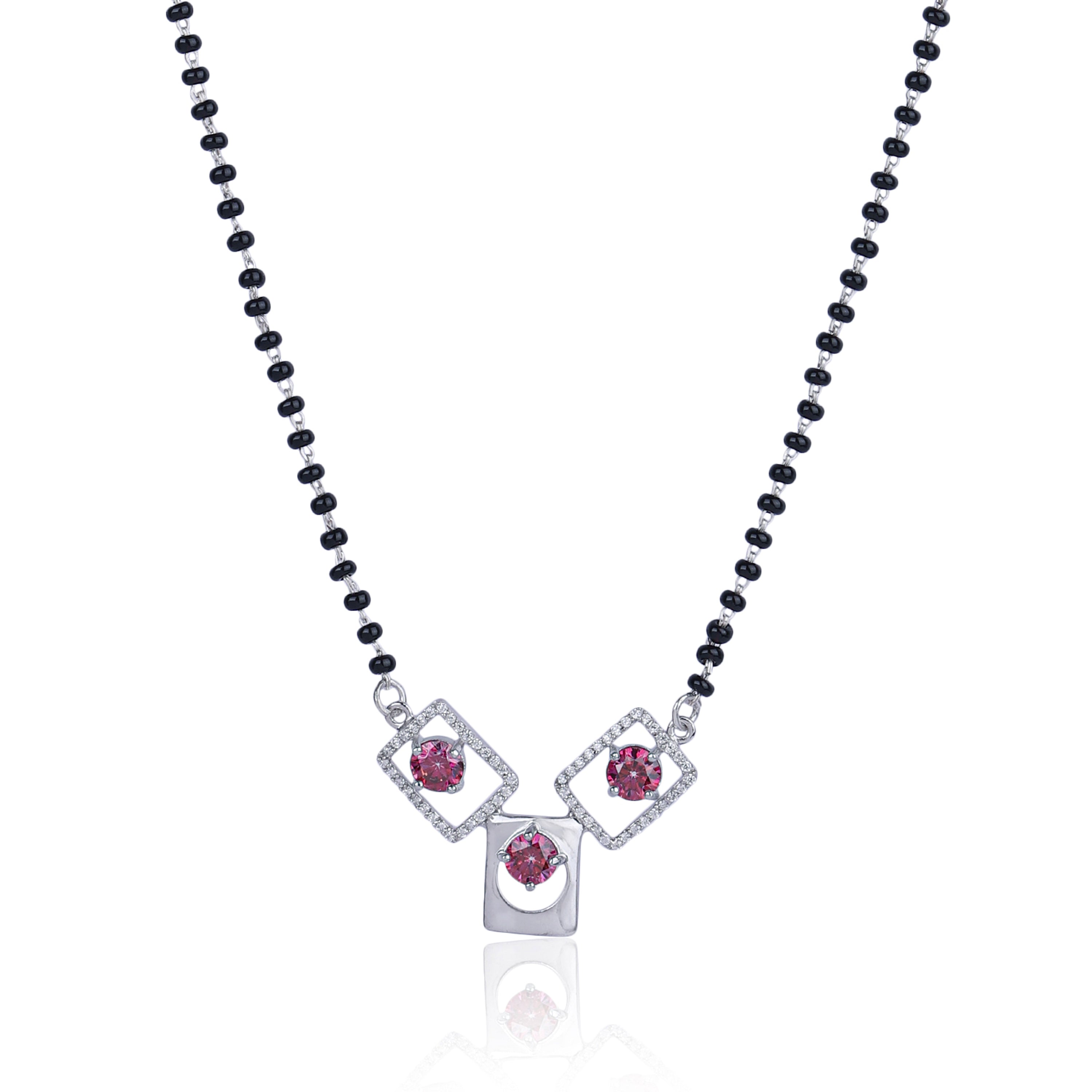 Ruby Charm Mangalsutra With Earring