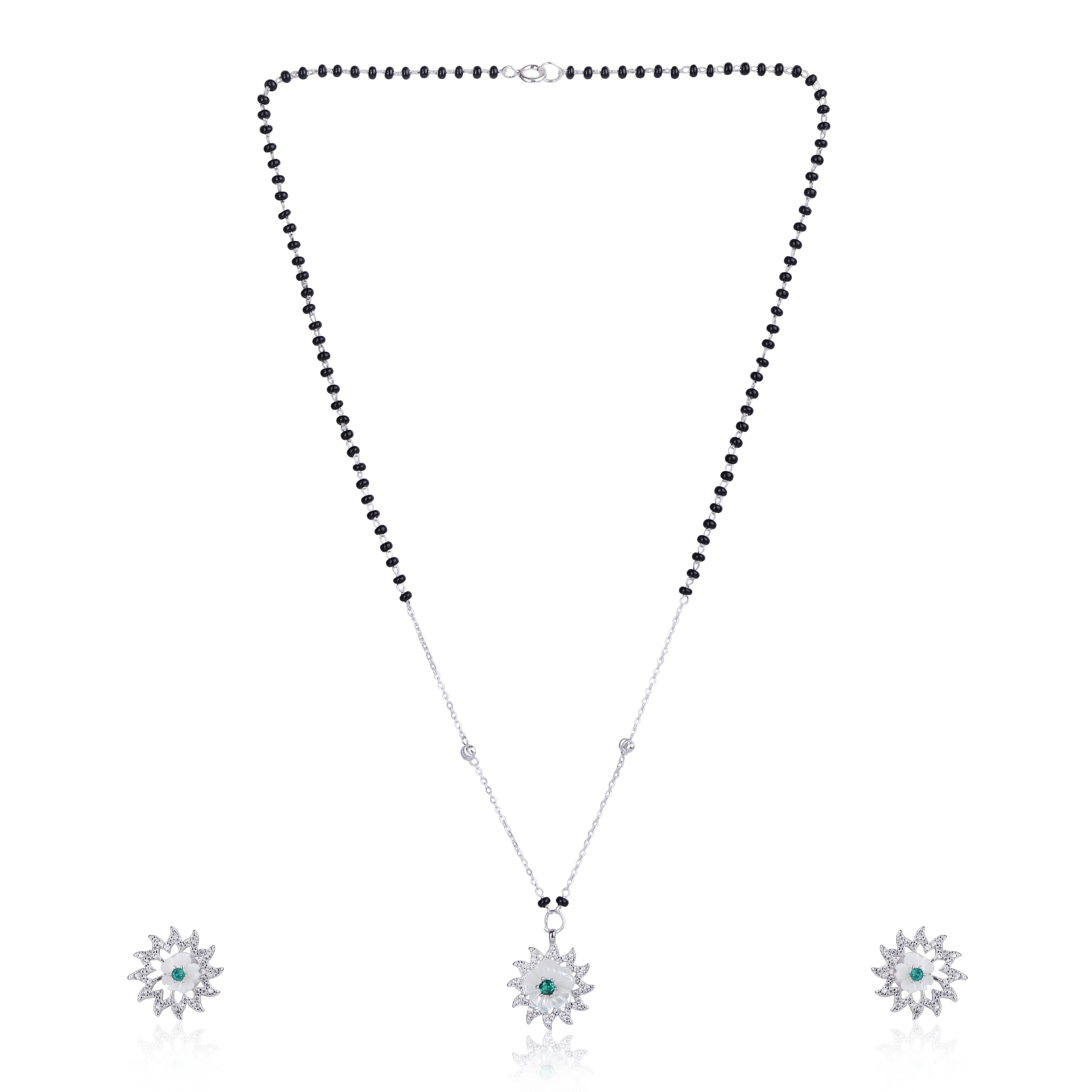 Sunflower Shine Mangalsutra With Earring