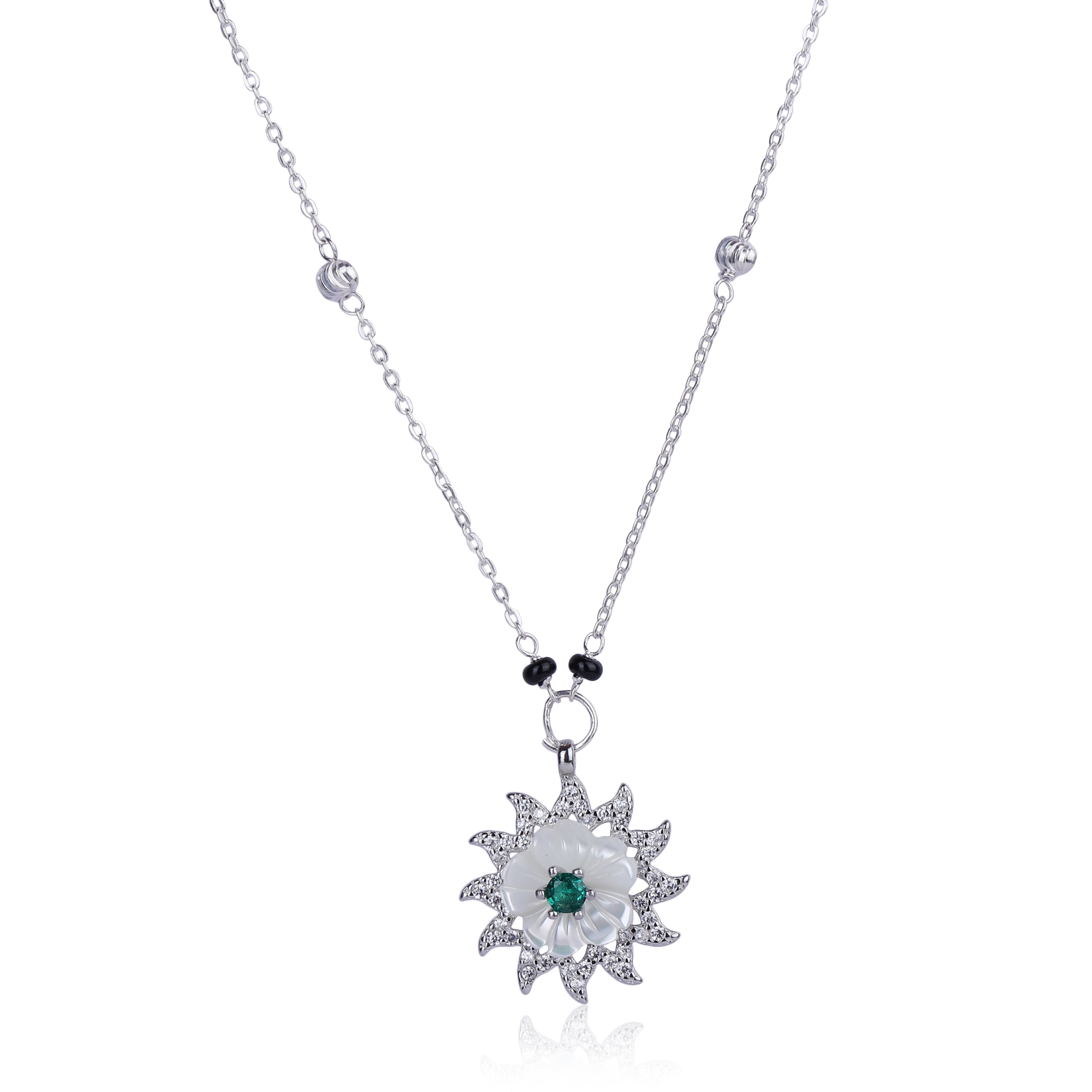 Sunflower Shine Mangalsutra With Earring