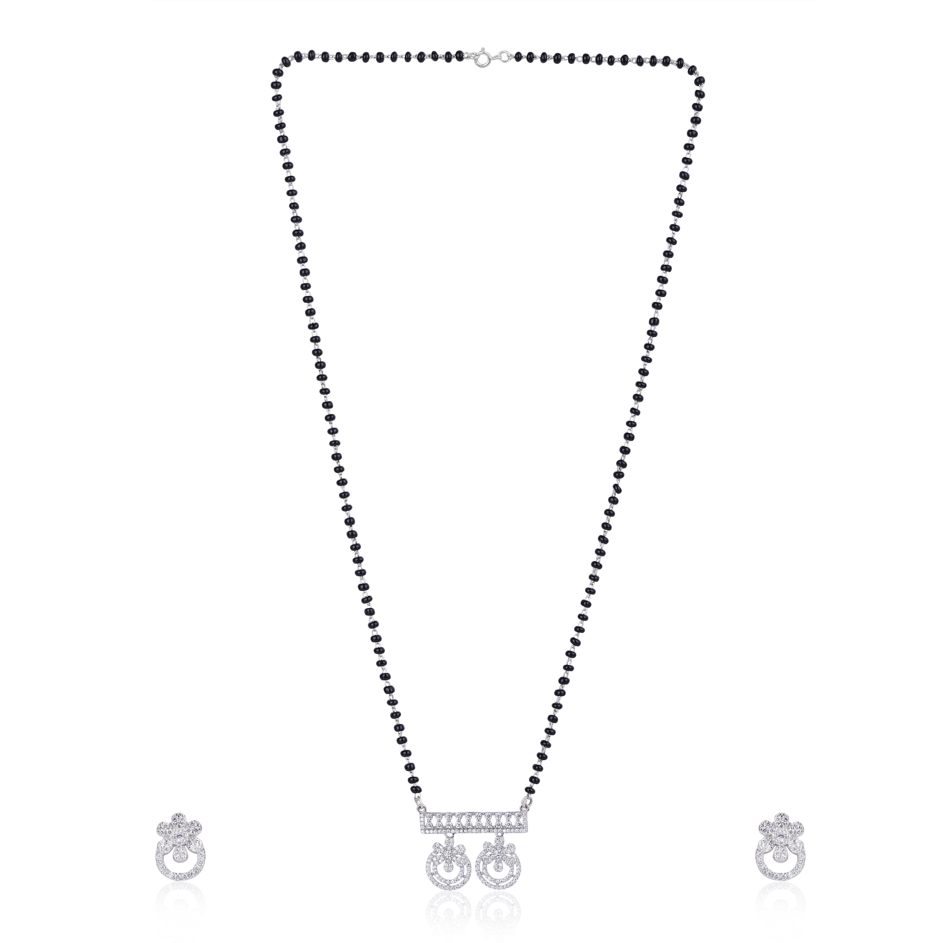 Twin Hoop Mangalsutra With Earring