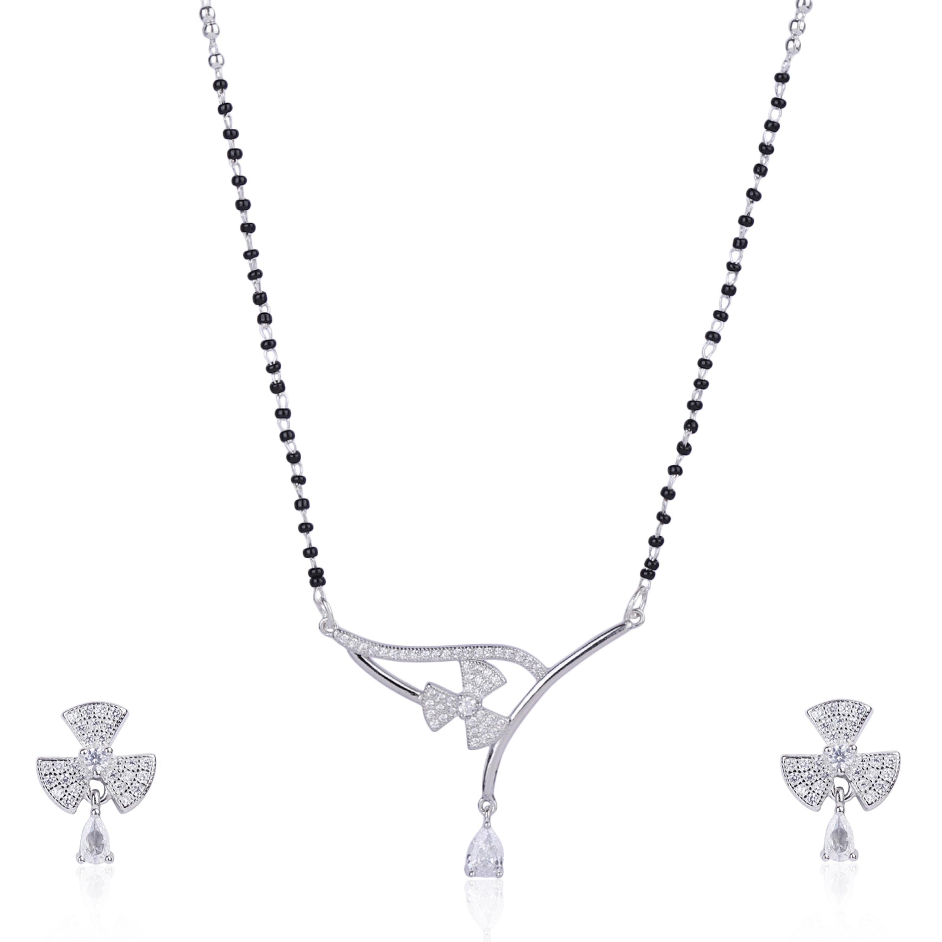 Graceful Bow Mangalsutra With Earring
