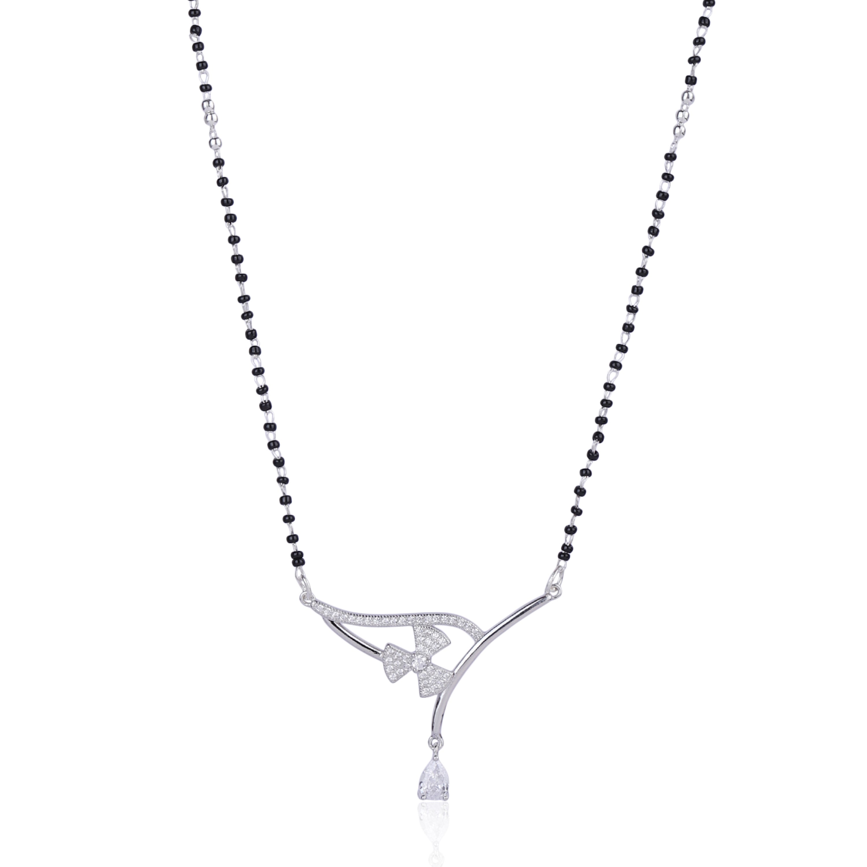 Graceful Bow Mangalsutra With Earring