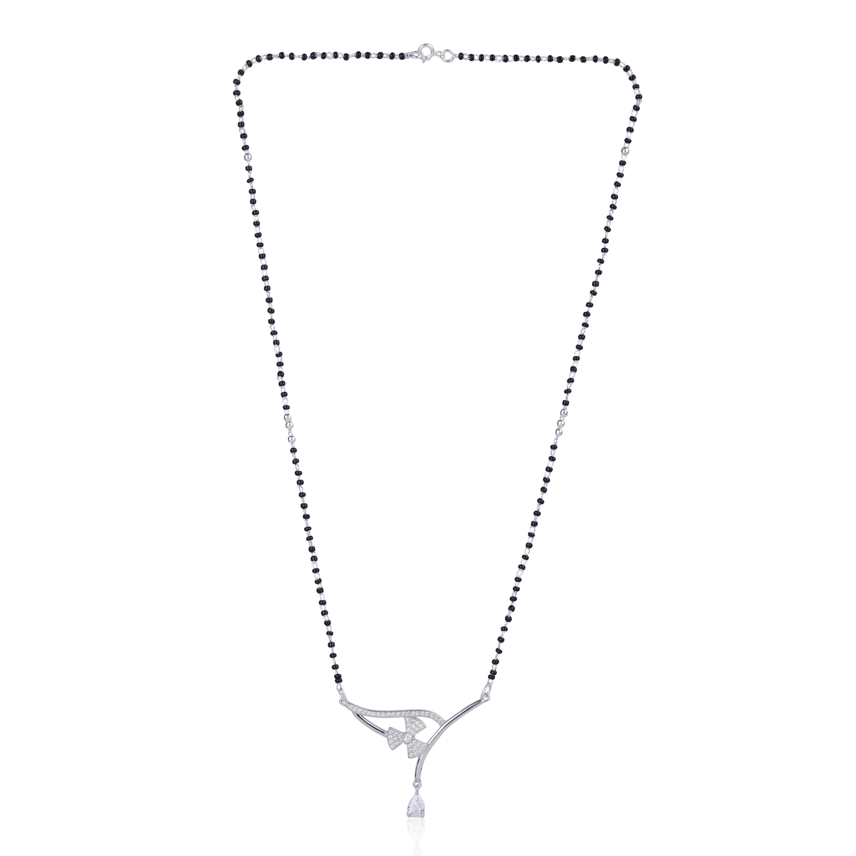 Graceful Bow Mangalsutra With Earring