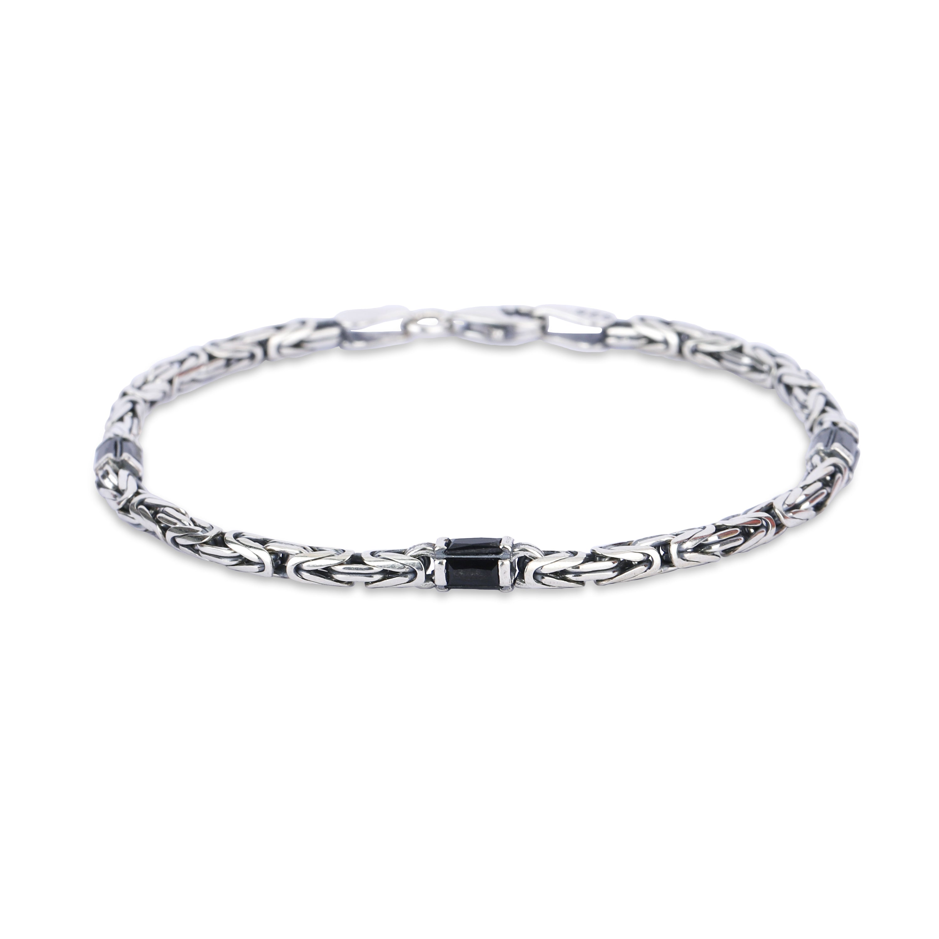 Black Stone Chain Bracelet
