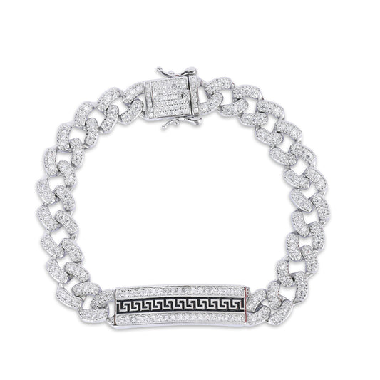 Greek Pattern Cuban Bracelet