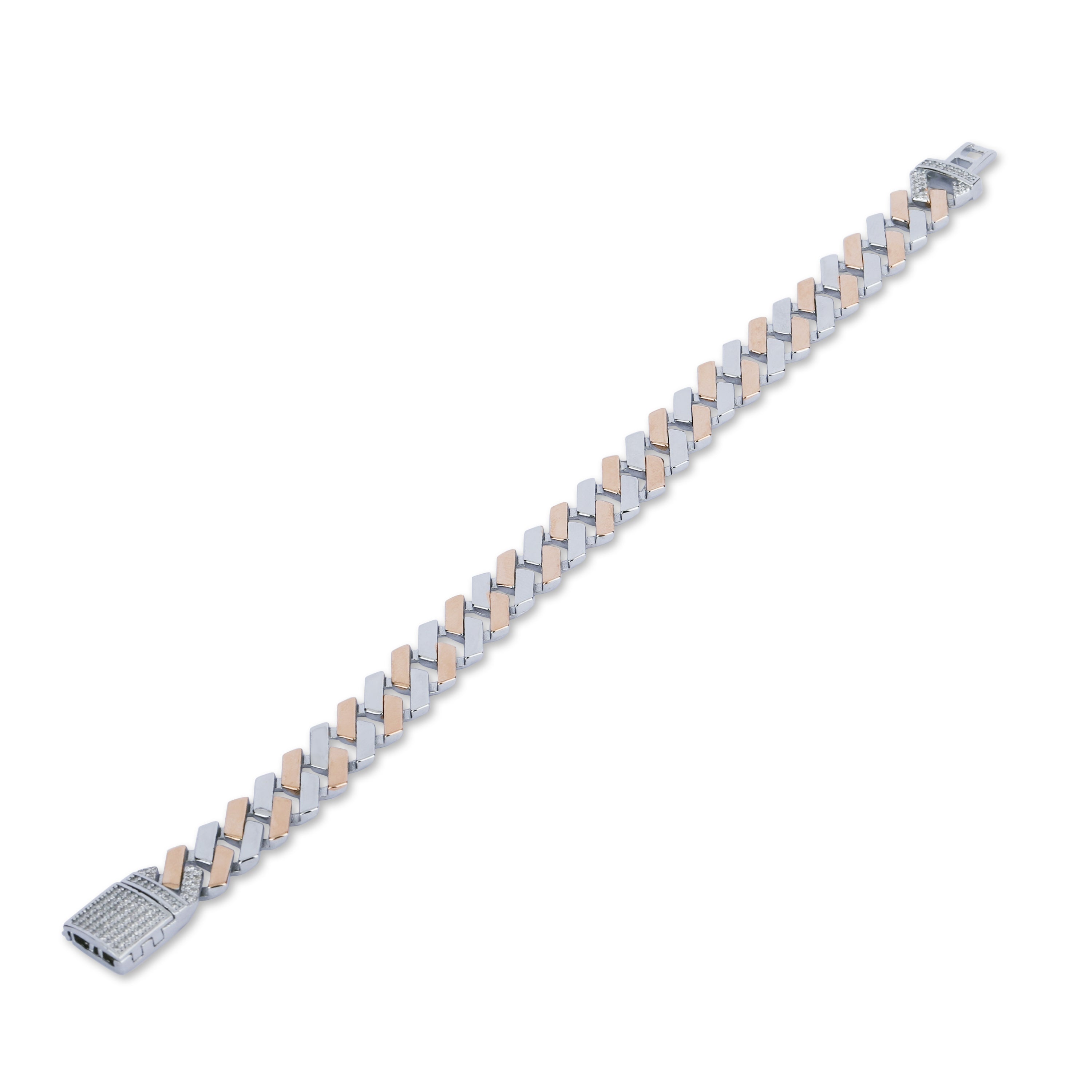 Dual Tone Cuban Bracelet