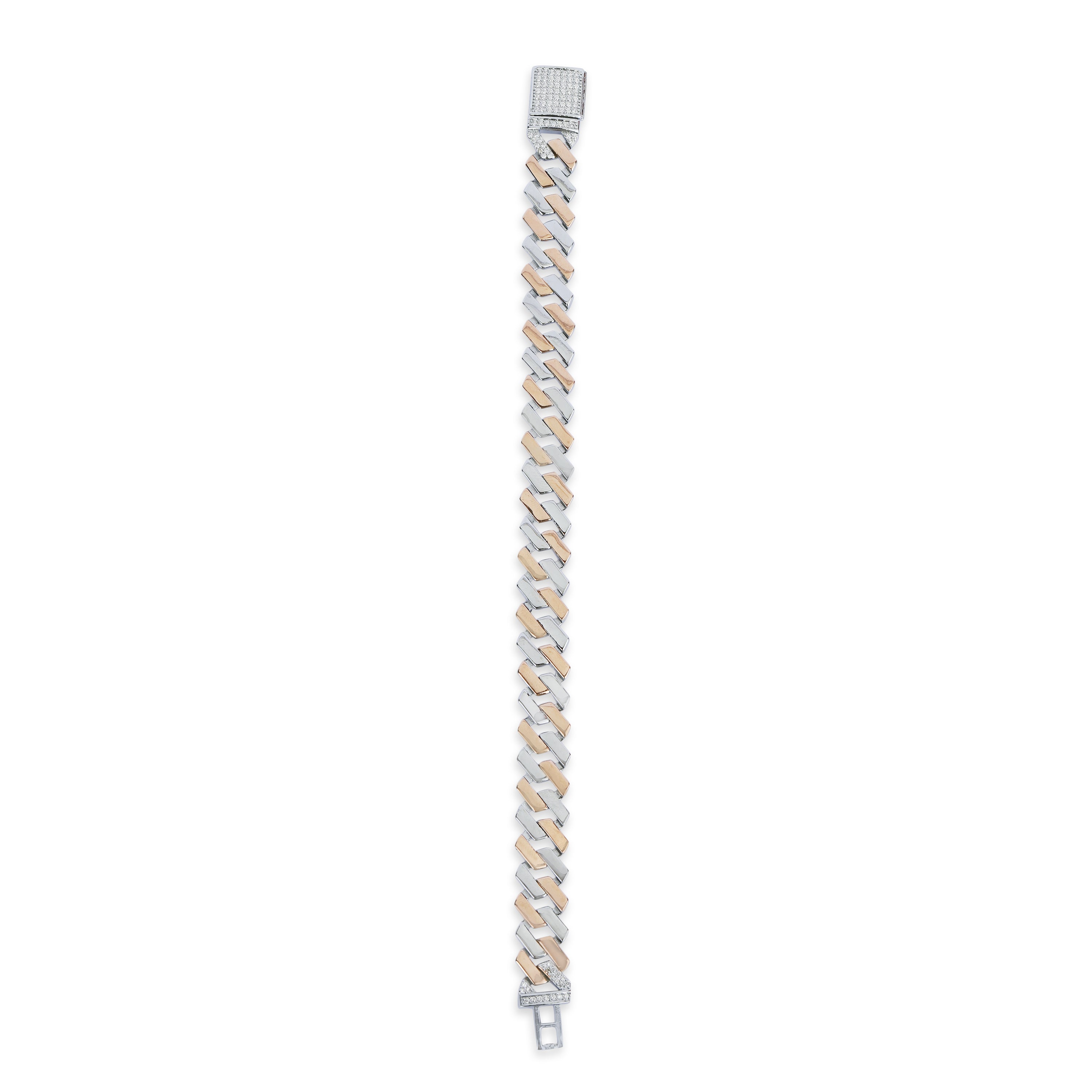 Dual Tone Cuban Bracelet