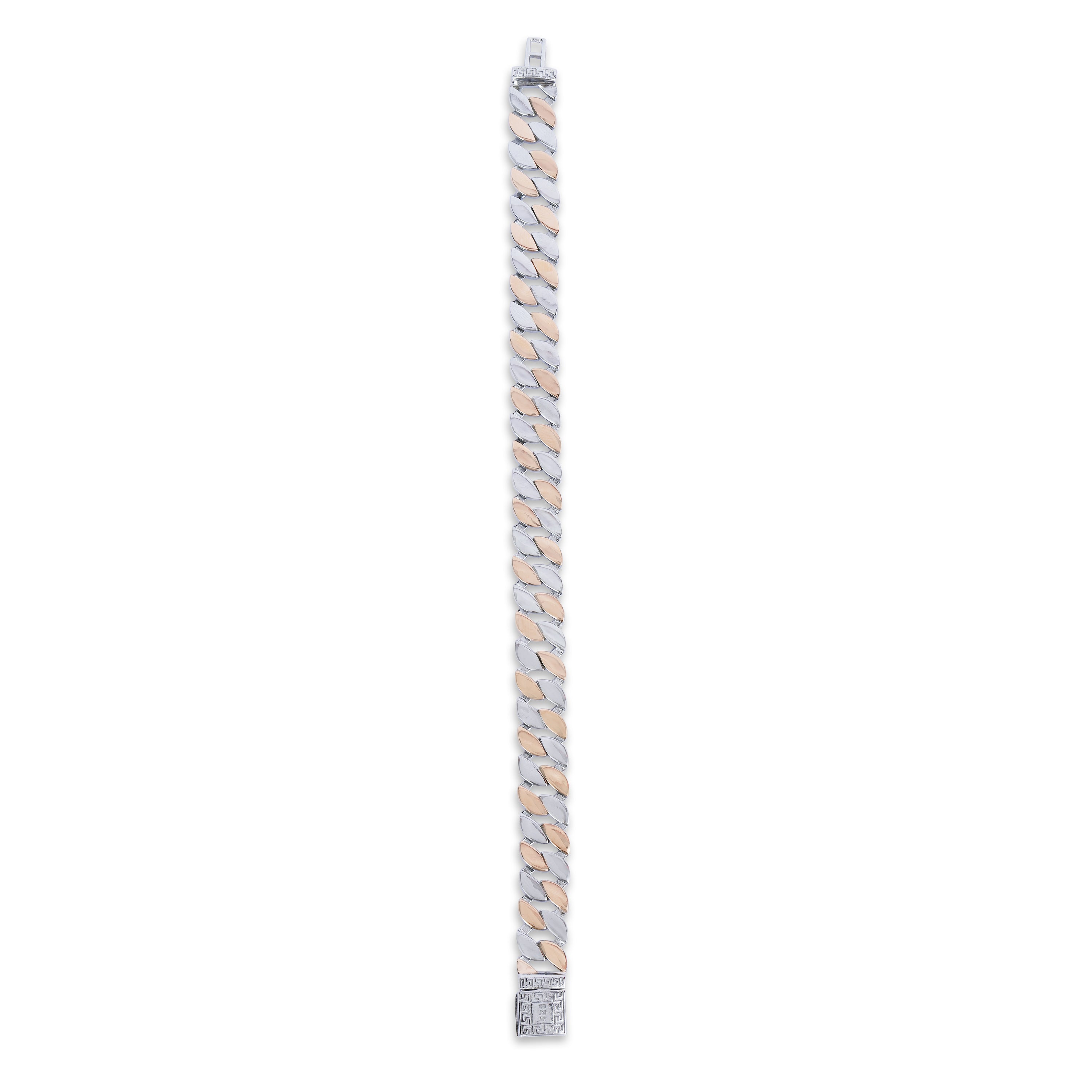 Dual-Tone Leaf Link Bracelet