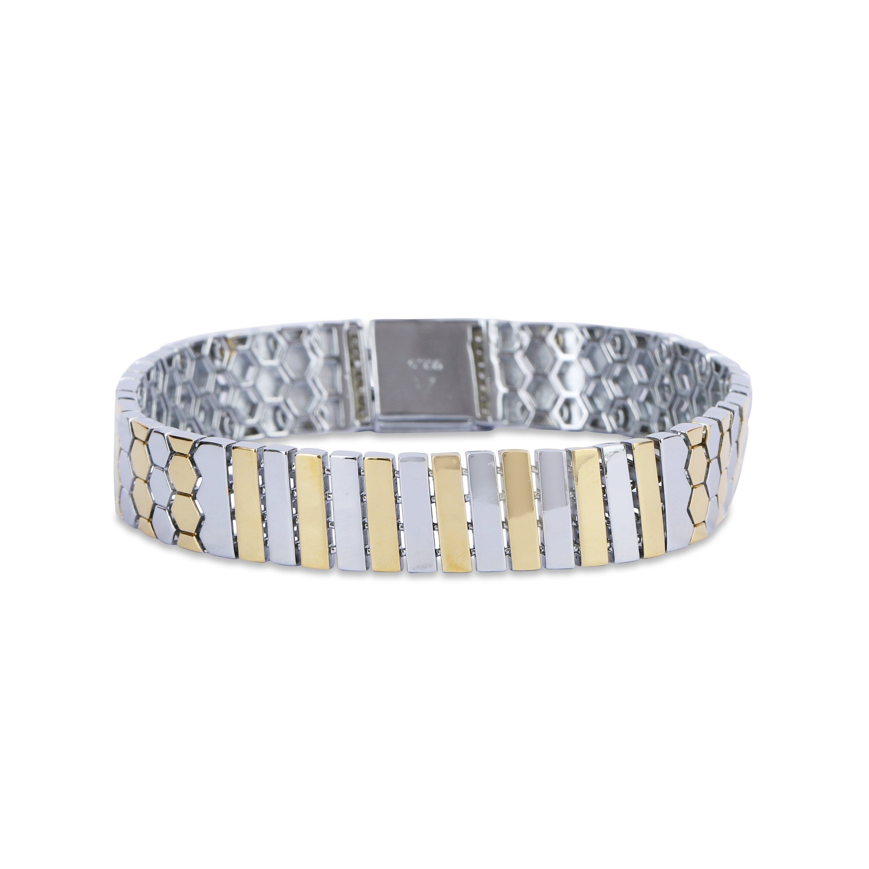 Dual-Tone Vertical Bar Bracelet
