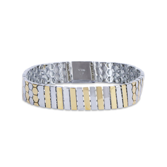 Dual-Tone Vertical Bar Bracelet
