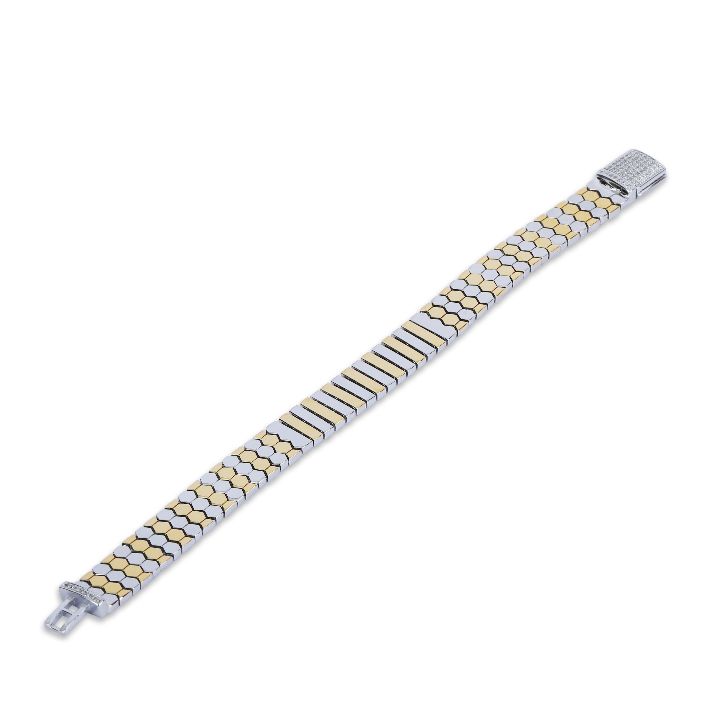 Dual-Tone Vertical Bar Bracelet