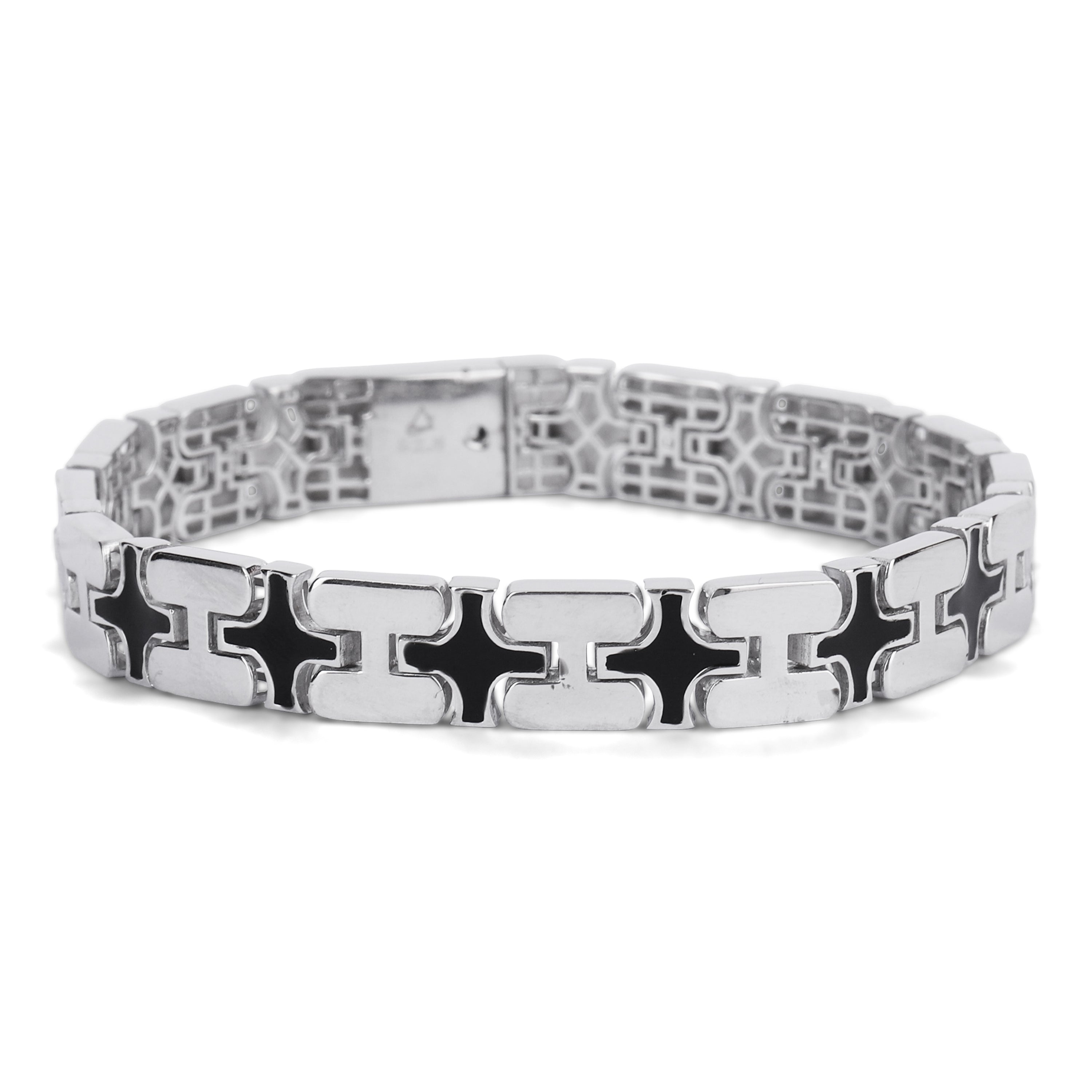 Black Enamel Link Bracelet