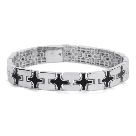 Black Enamel Link Bracelet