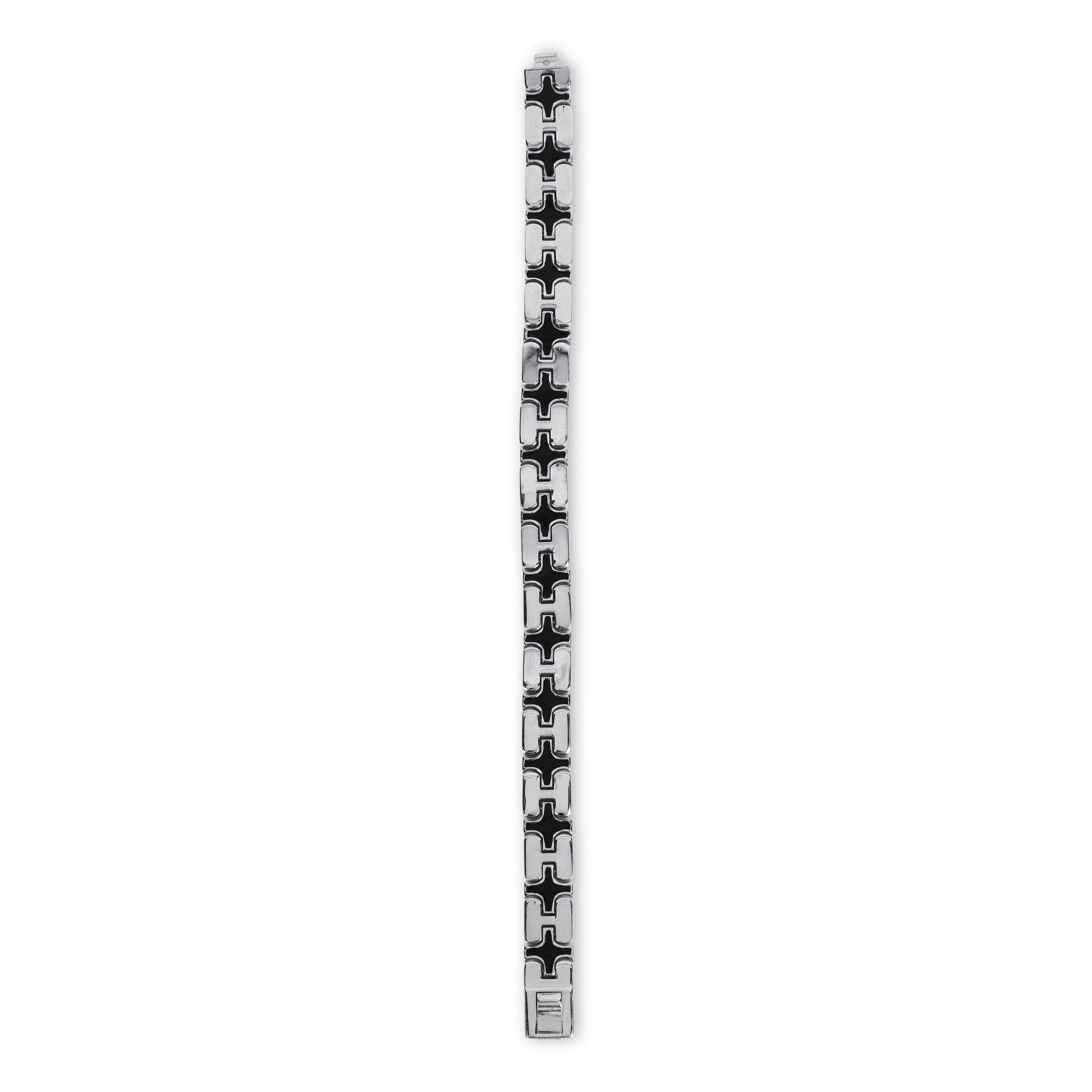 Black Enamel Link Bracelet