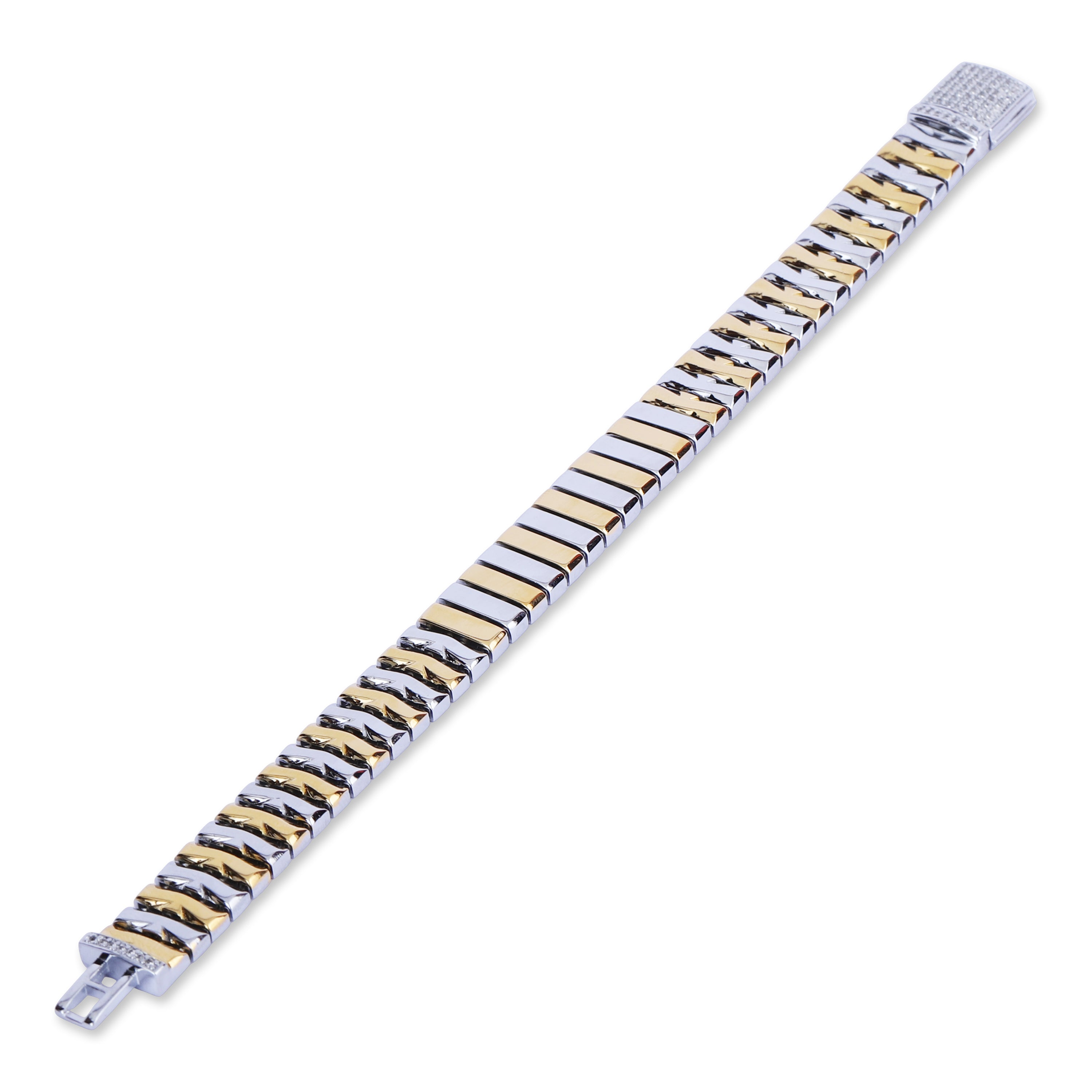 Dual-Tone Bar Link Bracelet