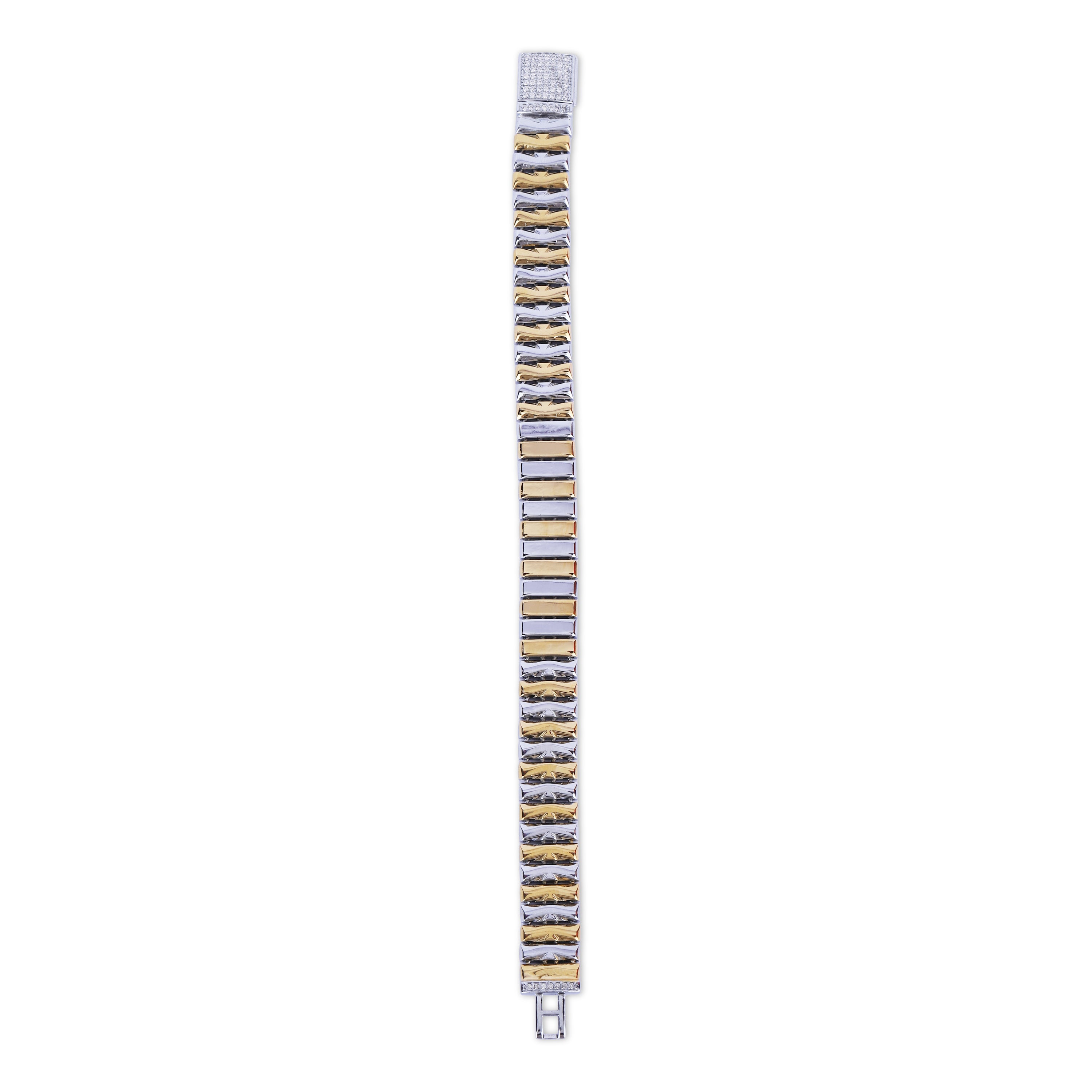 Dual-Tone Bar Link Bracelet