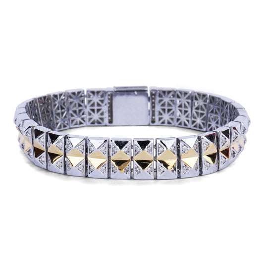 Golden Pyramid Link Bracelet