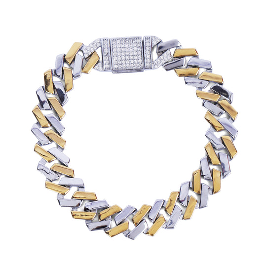 Diamond-Cut Dual-Tone Bracelet